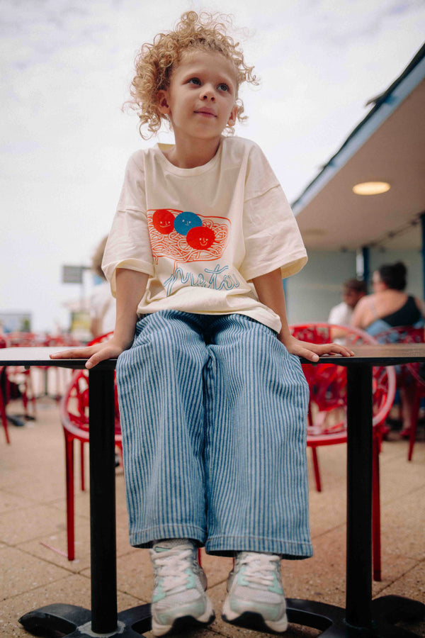 DENIM WASH STRIPED JEANS