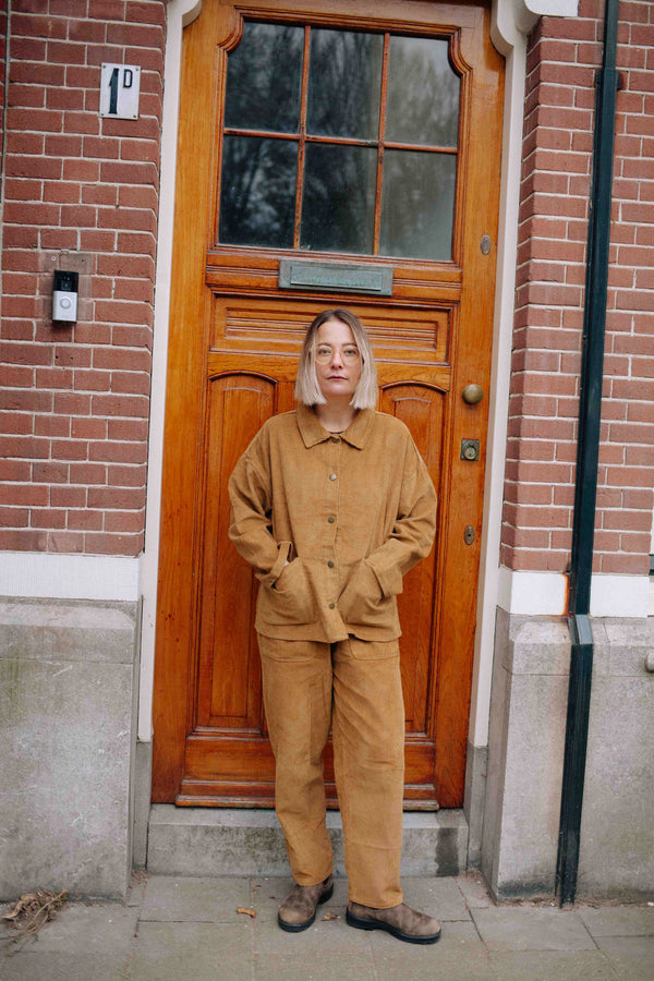 ENSEMBLE CÔTELÉ MOUTARDE FEMME