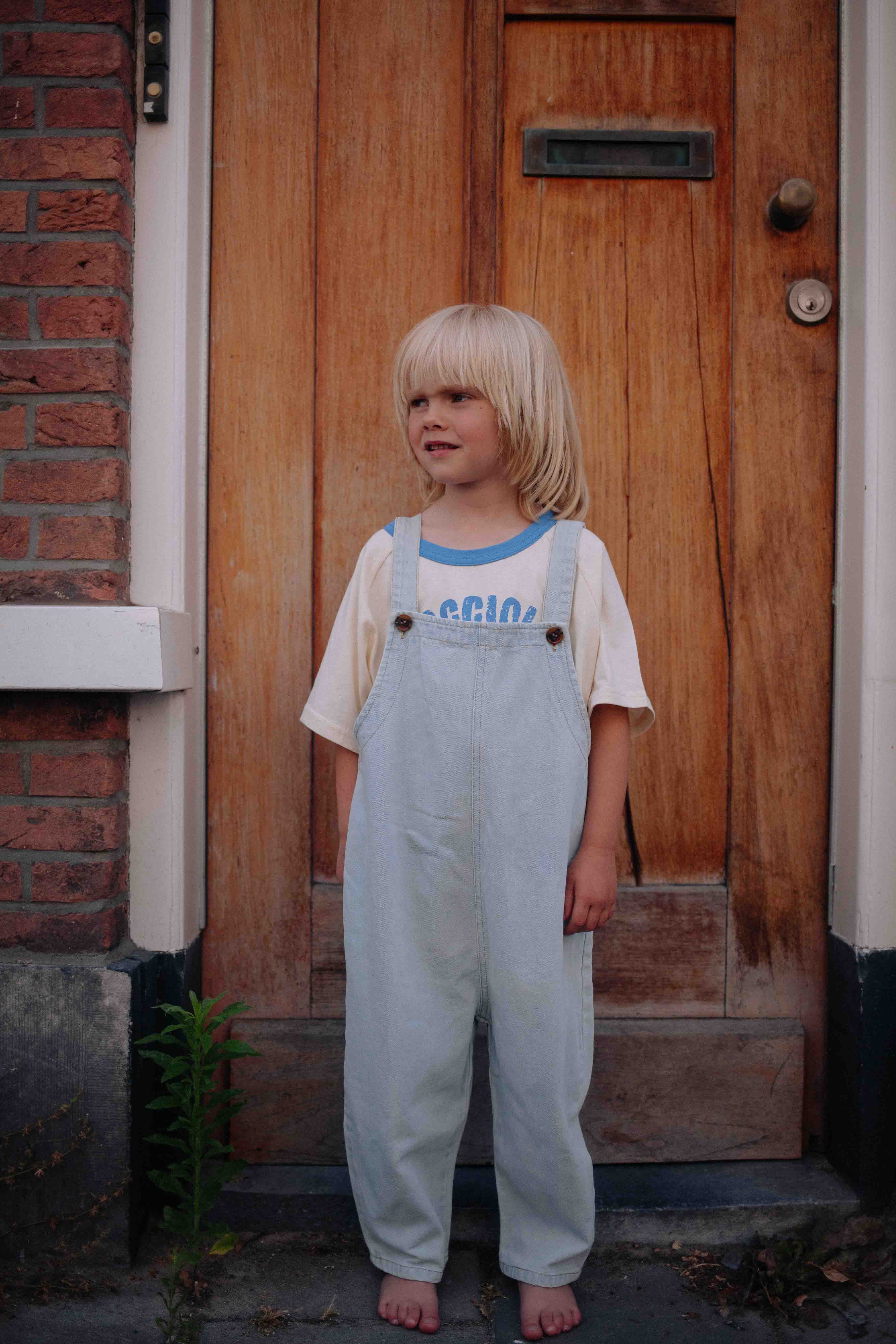 LIGHT WASH DENIM OVERALL
