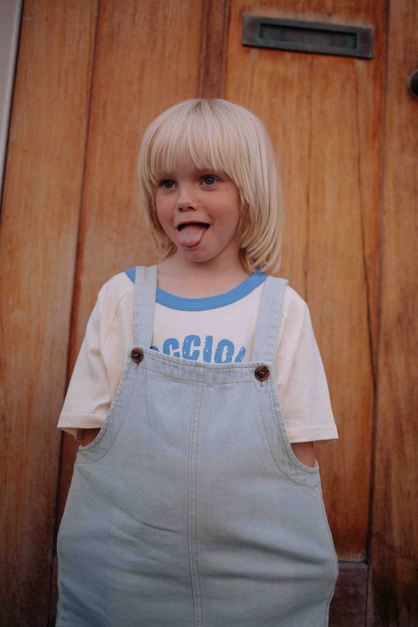 LIGHT WASH DENIM OVERALL