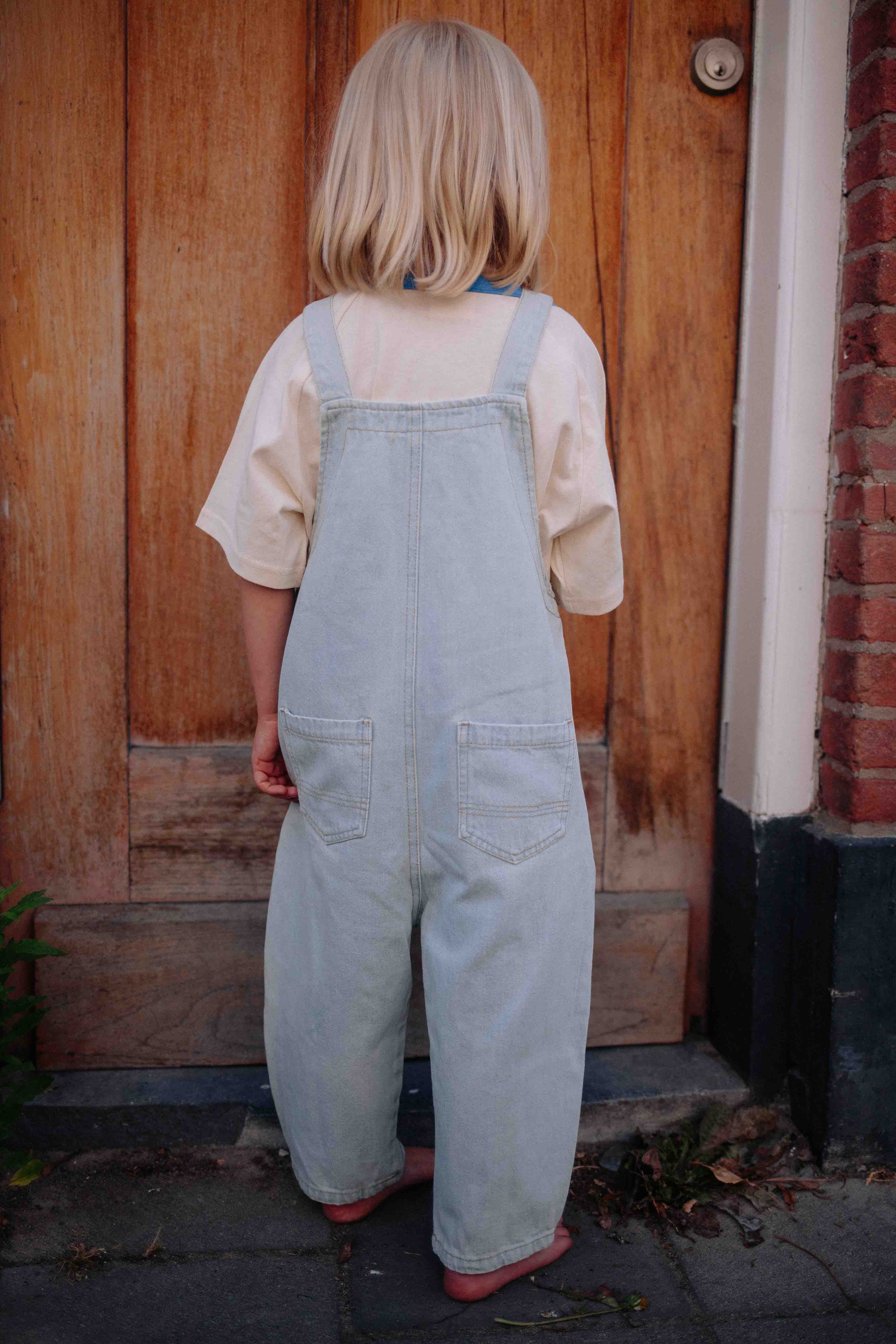 LIGHT WASH DENIM OVERALL