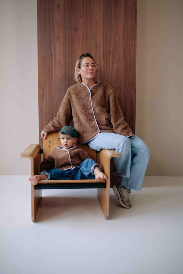 MATCHY - VESTE BROWN COZY