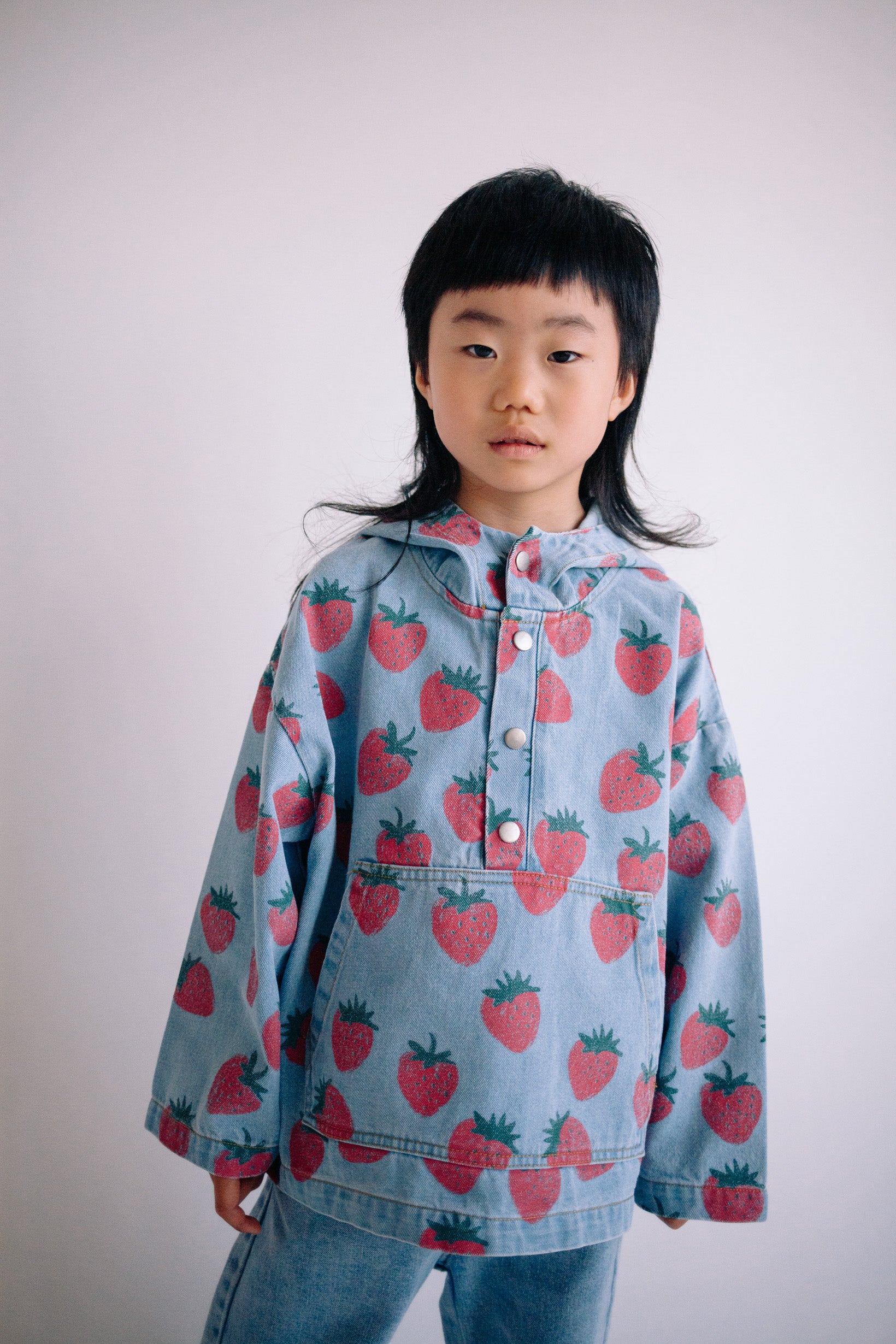 STRAWBERRY DENIM HOODIE