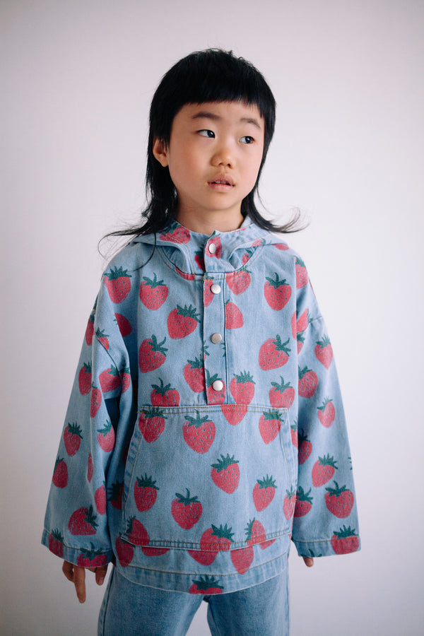STRAWBERRY DENIM HOODIE