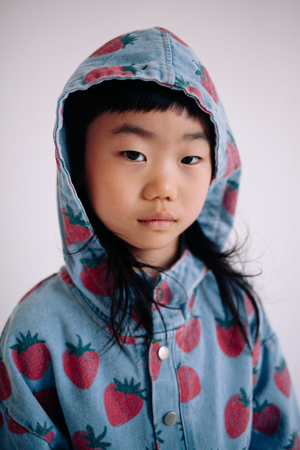 STRAWBERRY DENIM HOODIE