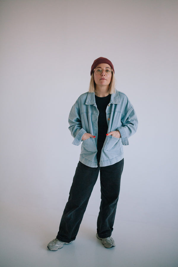 BLEACHED DENIM JACKET WOMAN