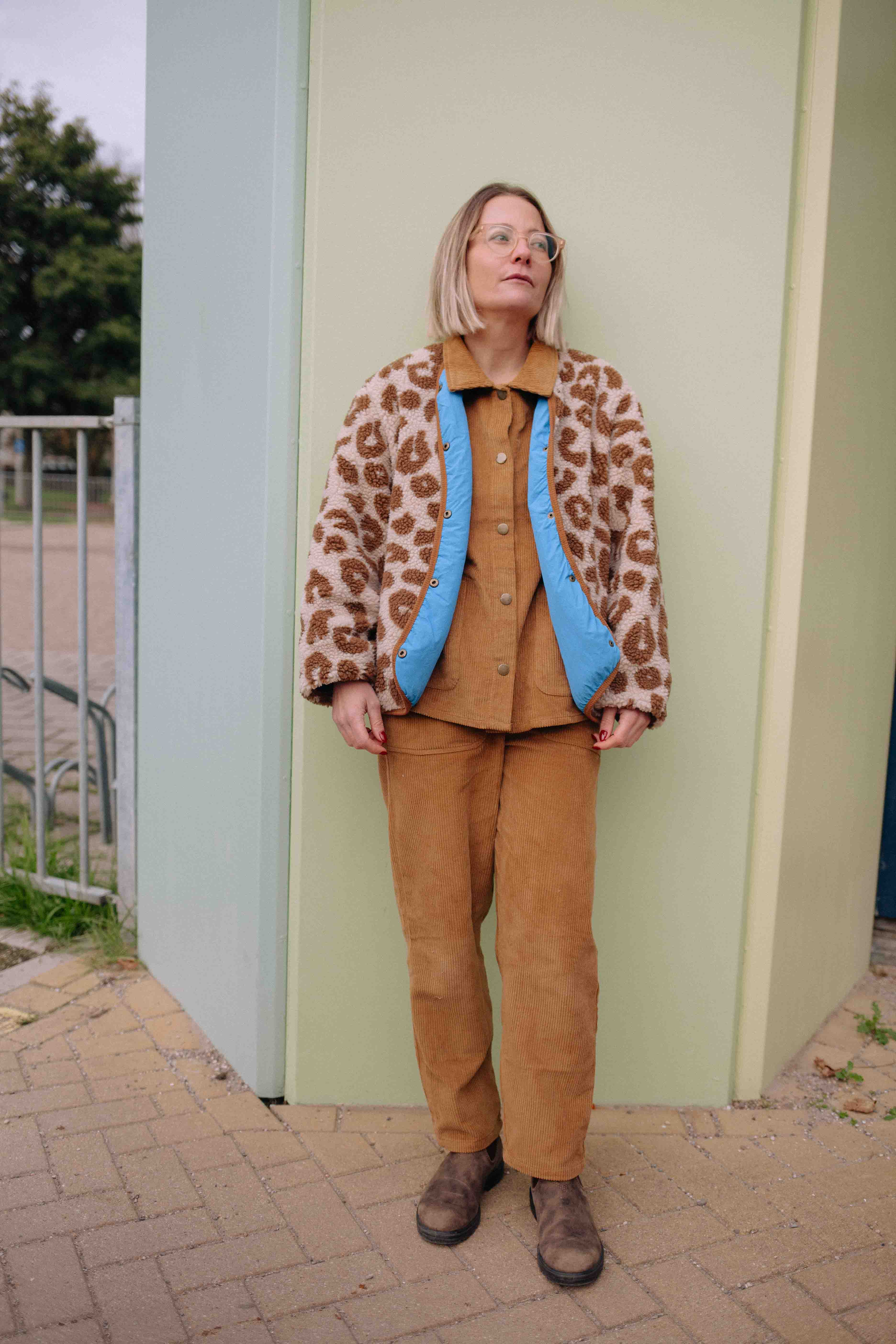 MUSTARD CORDUROY SET WOMAN