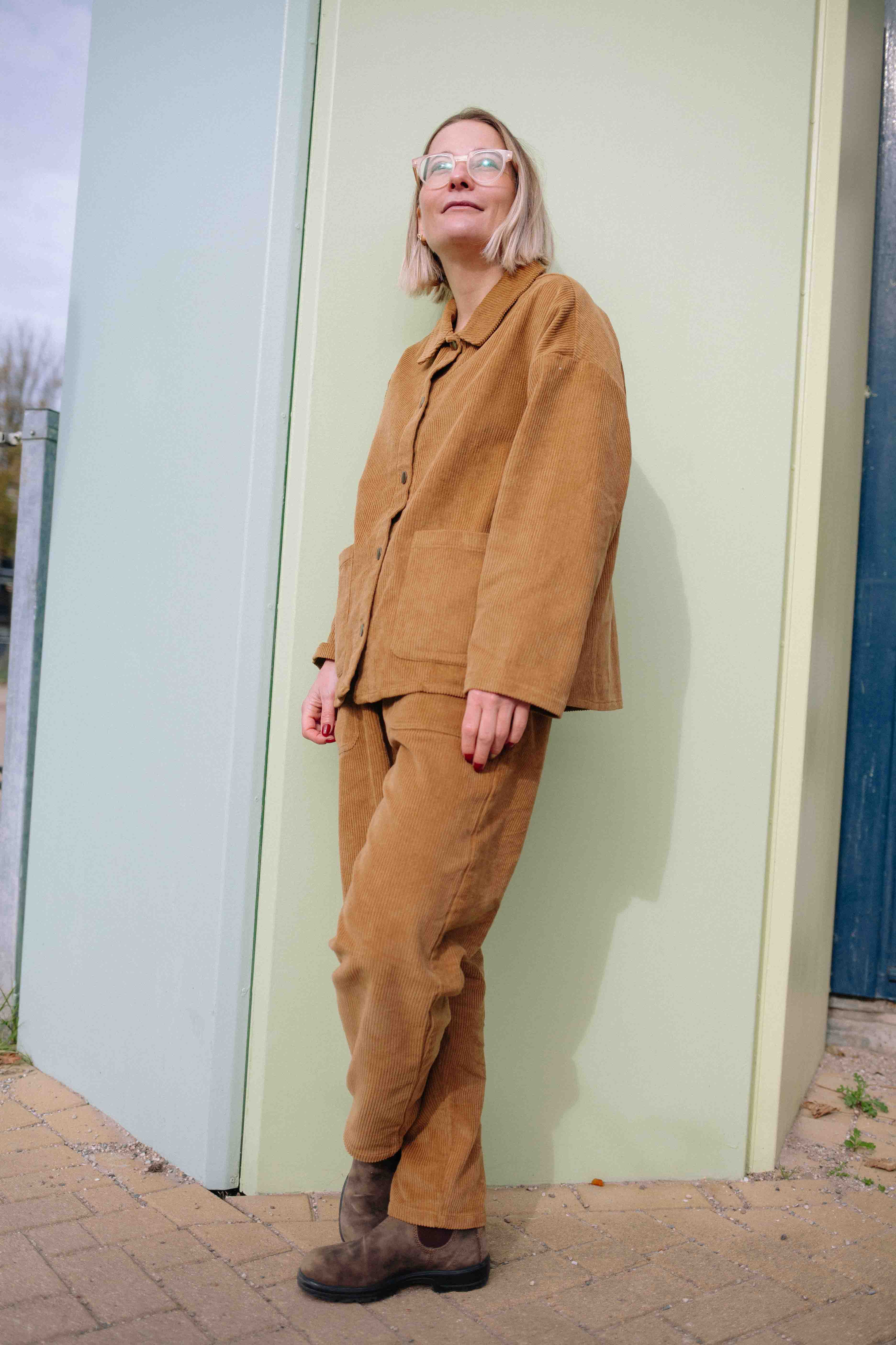 MUSTARD CORDUROY SET WOMAN