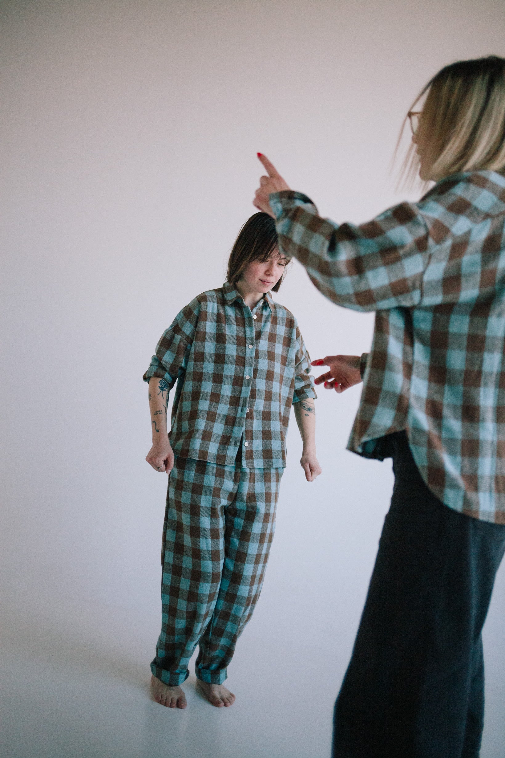 ENSEMBLE PLAID LAGOON FEMME