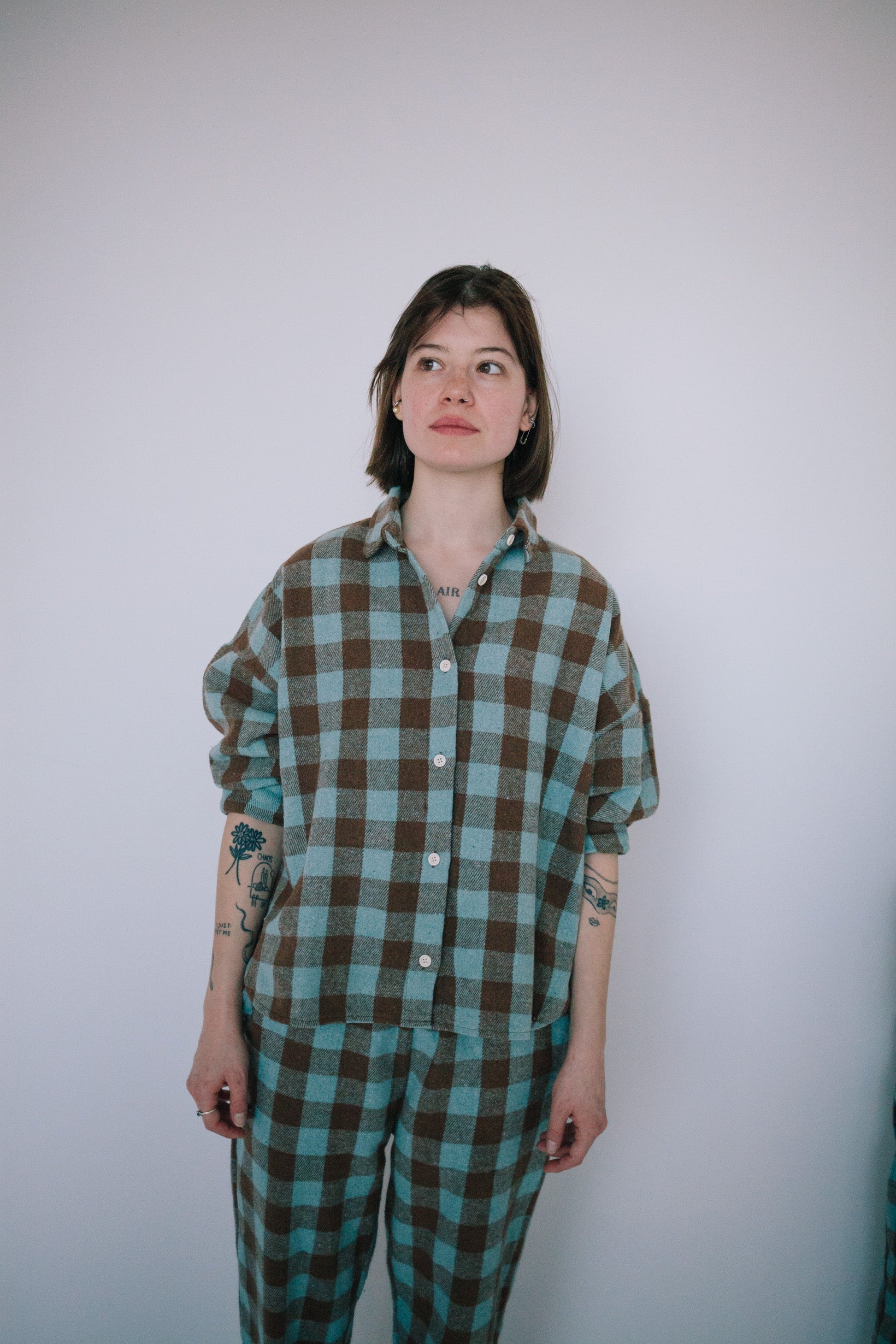 ENSEMBLE PLAID LAGOON FEMME