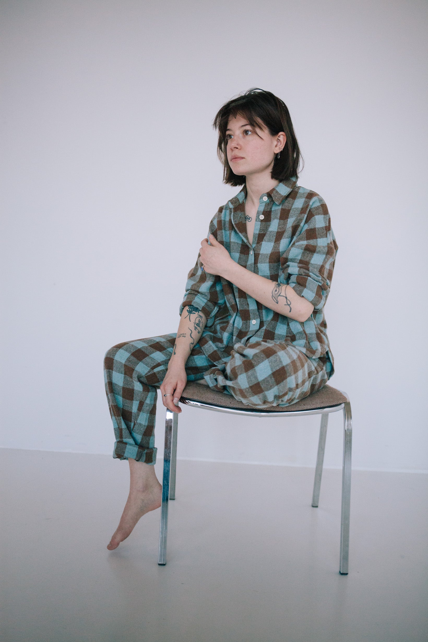 ENSEMBLE PLAID LAGOON FEMME