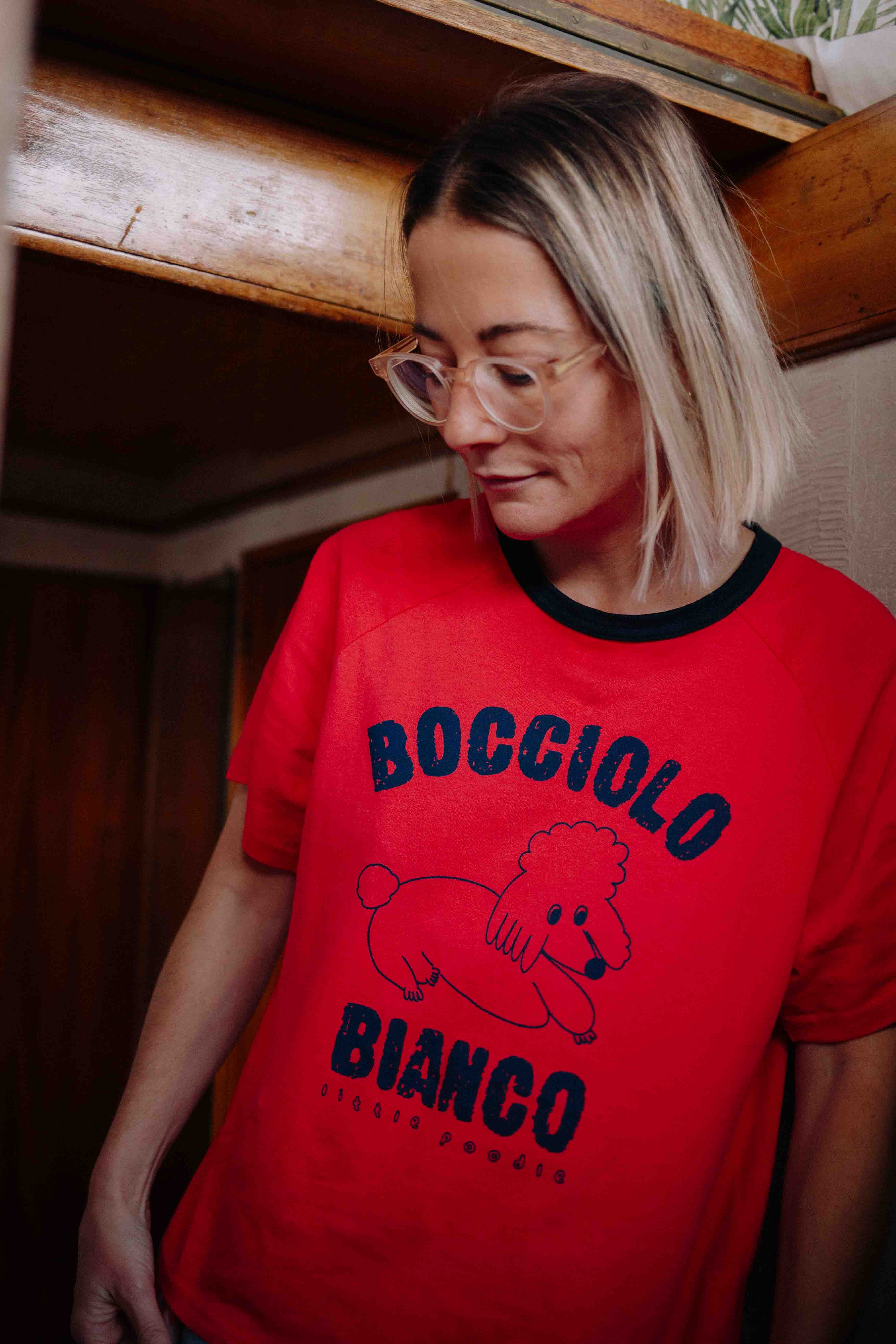 T-SHIRT ROUGE ITALIAN POODLE FEMME