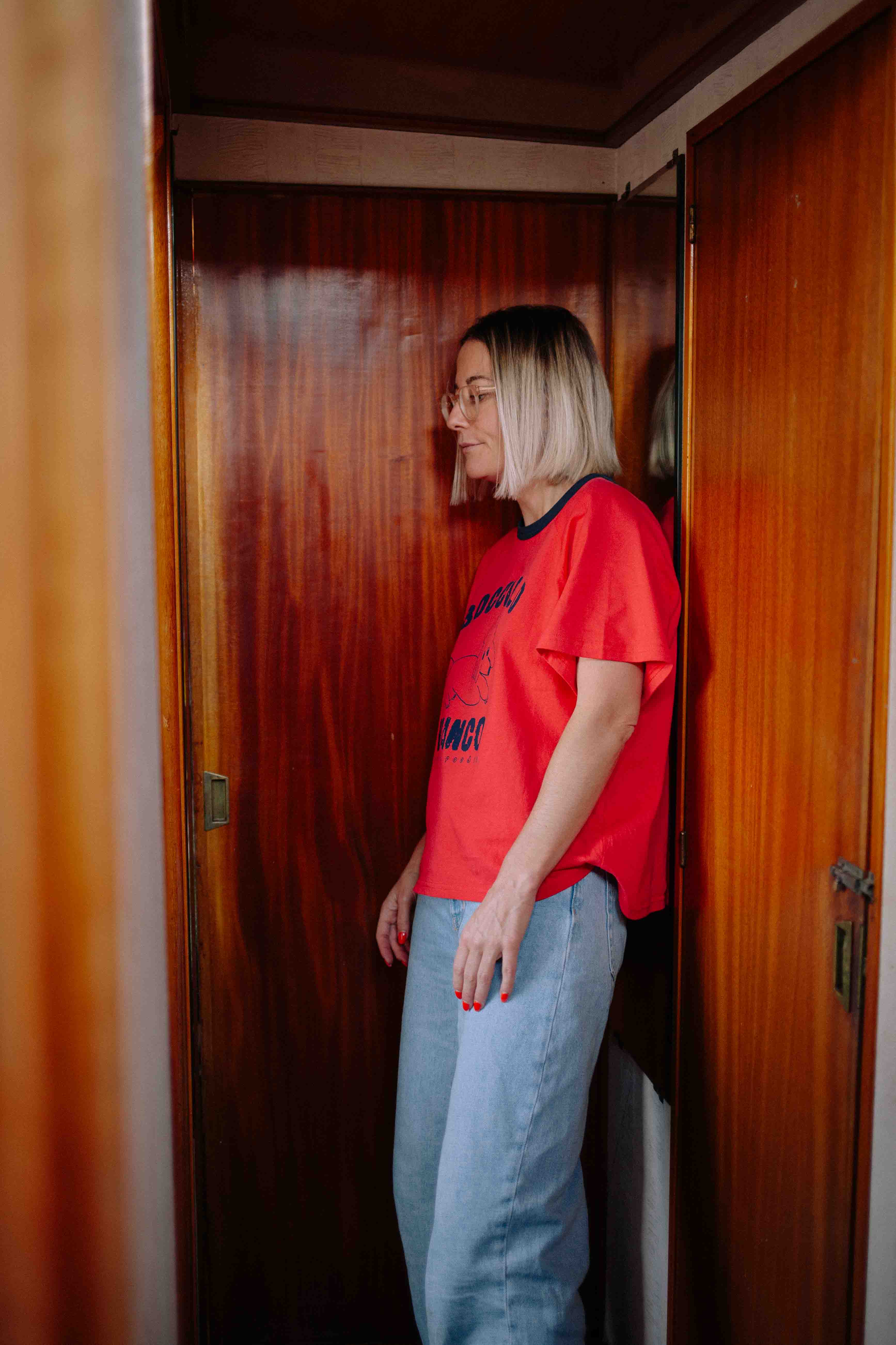 T-SHIRT ROUGE ITALIAN POODLE FEMME