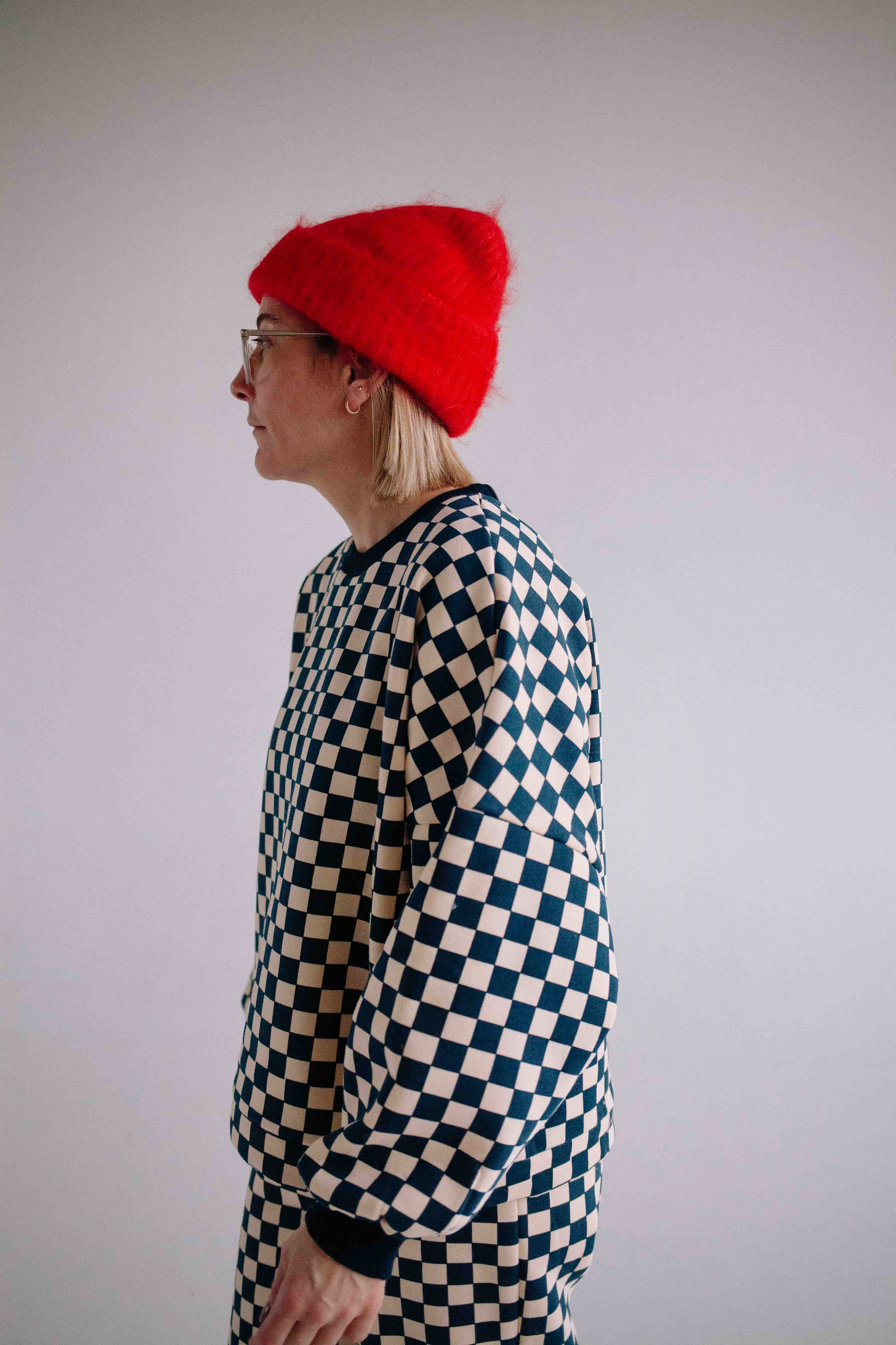 ENSEMBLE BLEU CHECKERS FEMME