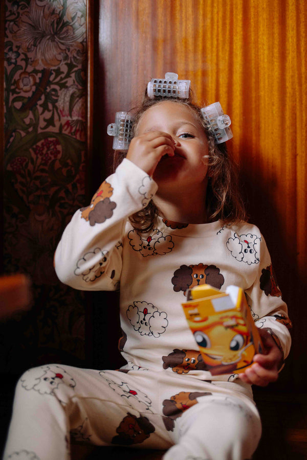 BROWN FLUFFY DOG LEGGING SET