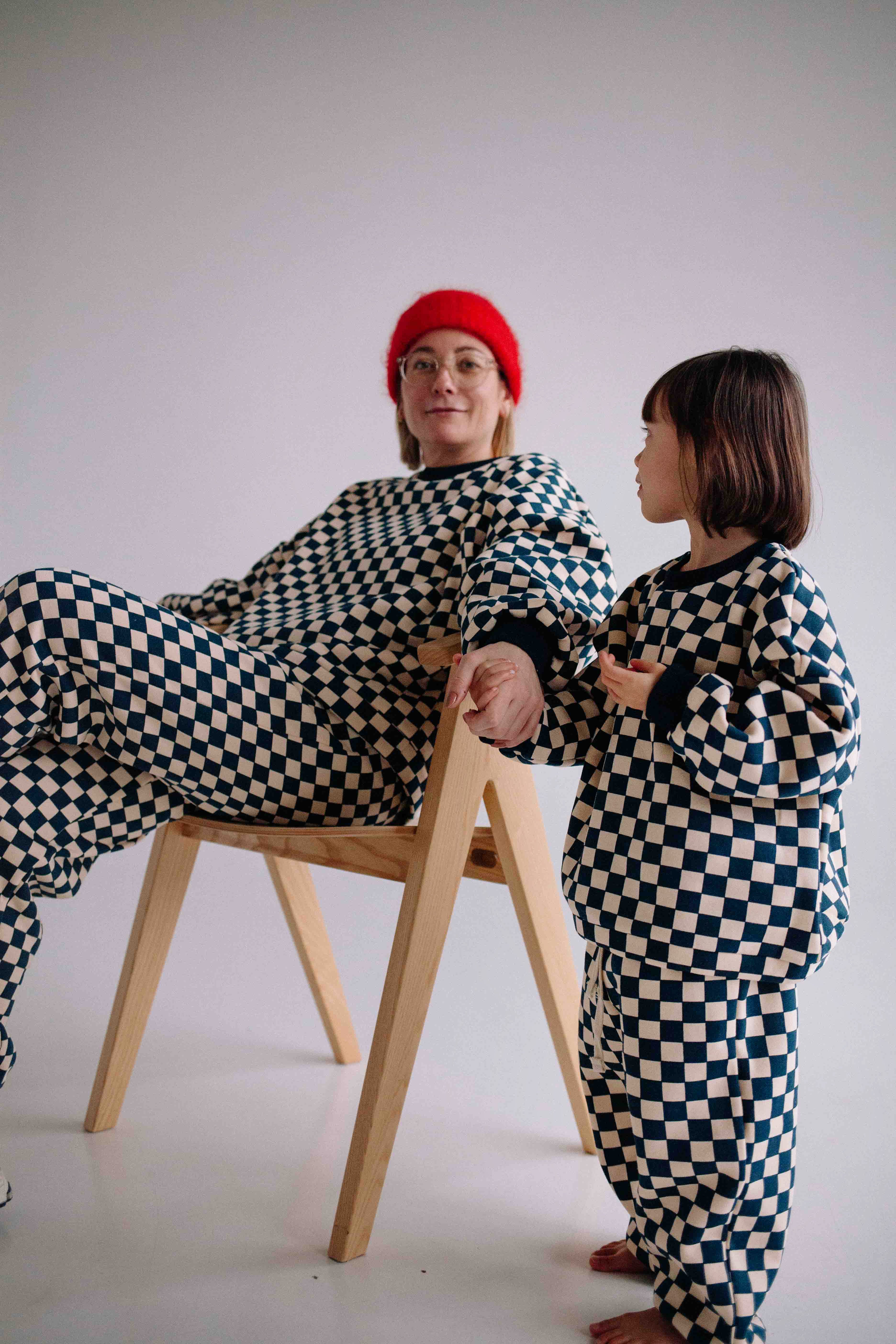 ENSEMBLE BLEU CHECKERS FEMME