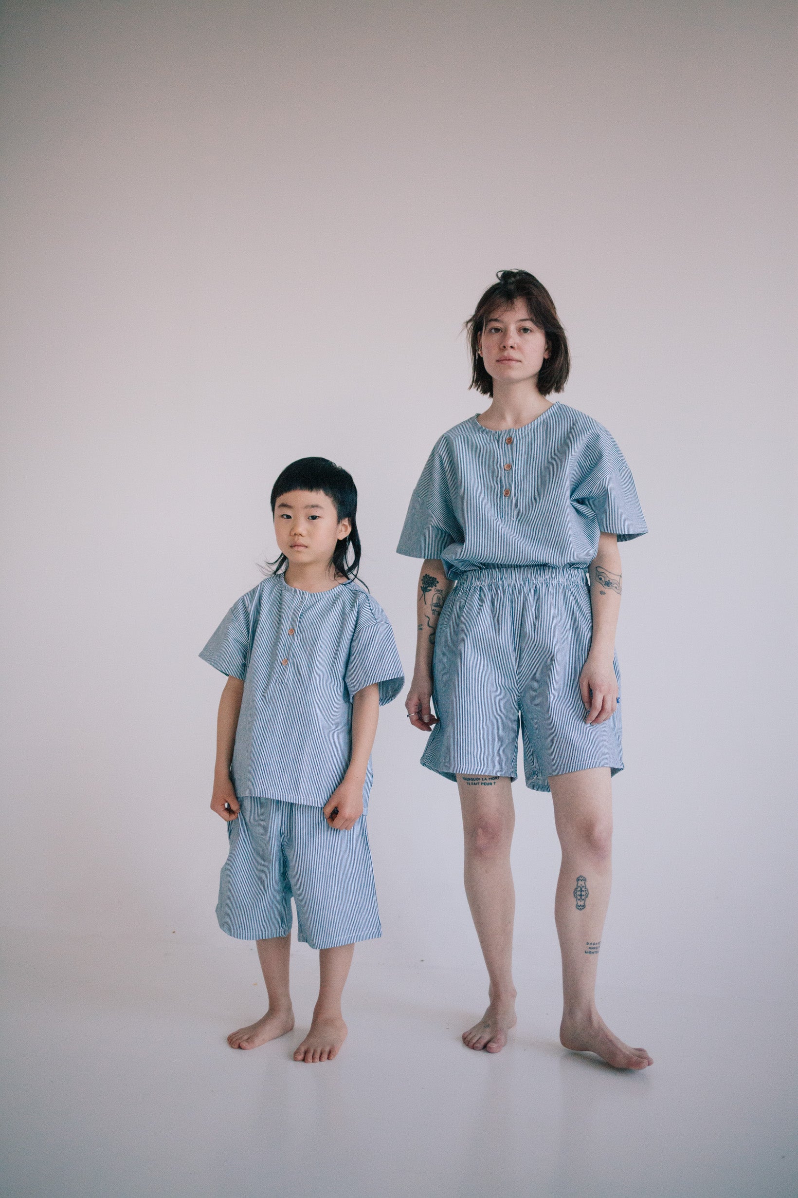 BERMUDA DENIM RAYÉ FEMME