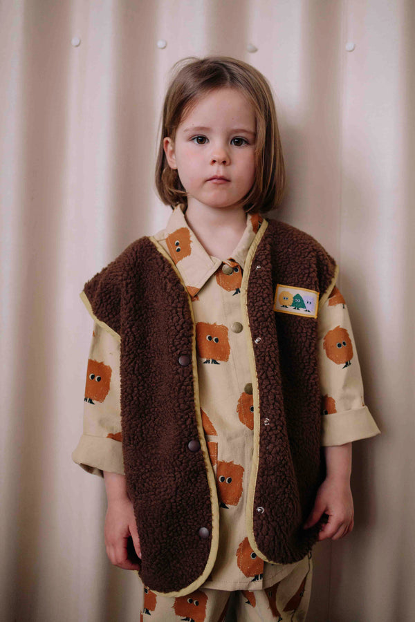 VESTE SANS MANCHE MARRON