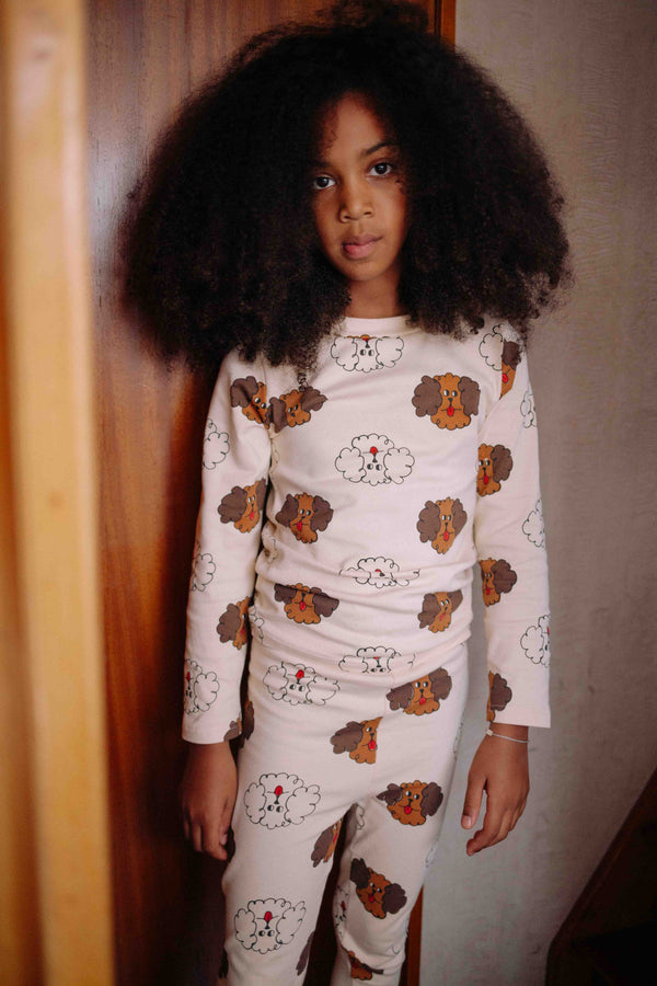 BROWN FLUFFY DOG LEGGING SET