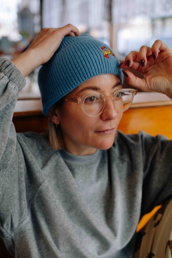 BLUE LEOPARD BEANIE ADULT