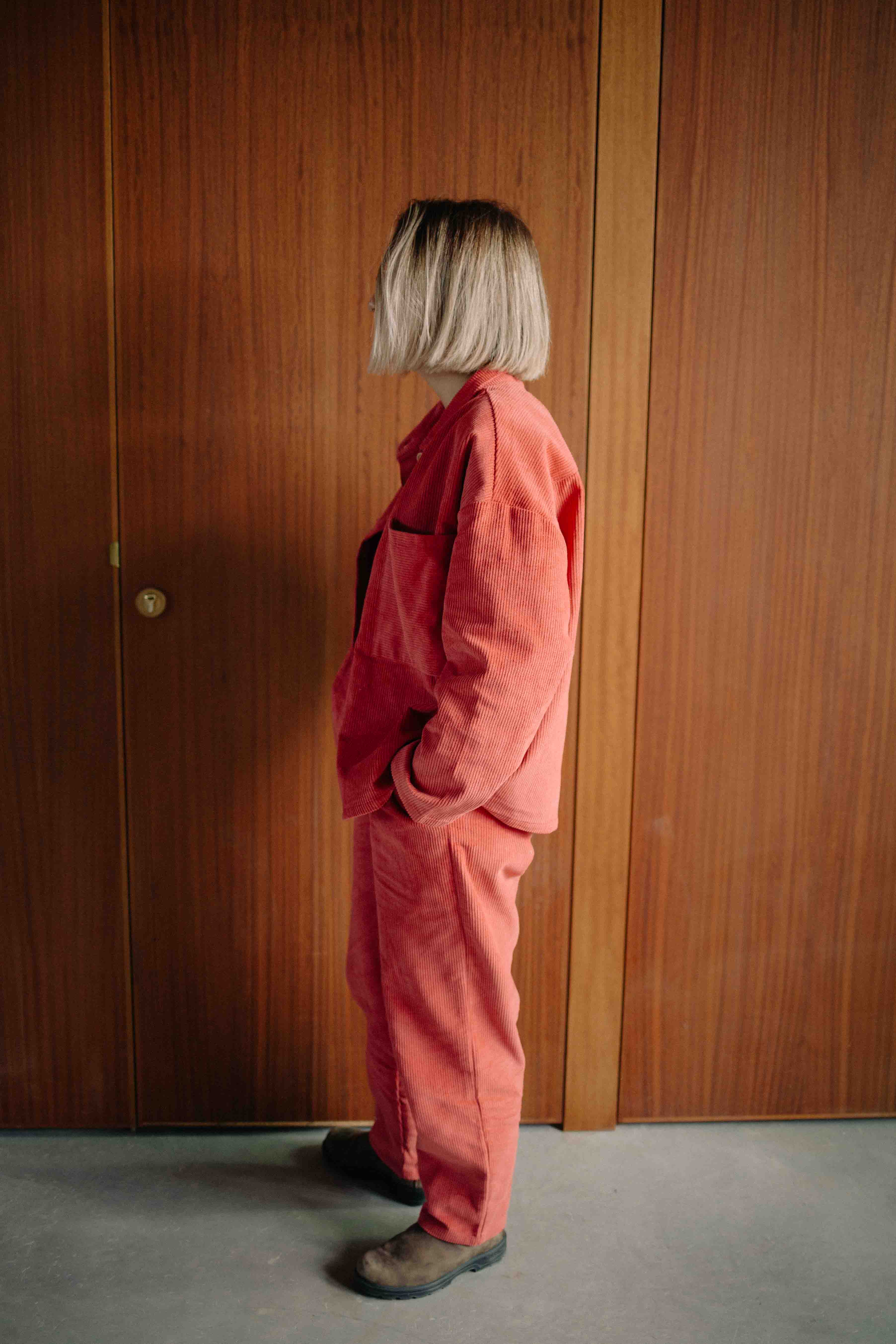 TERRACOTTA CORDUROY SET WOMAN