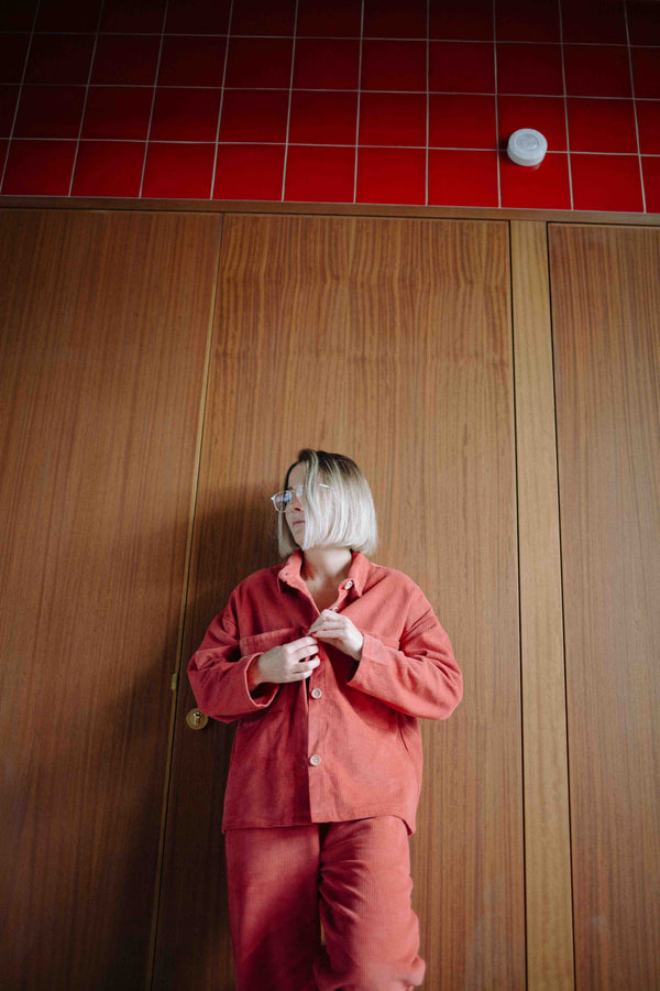 TERRACOTTA CORDUROY SET WOMAN