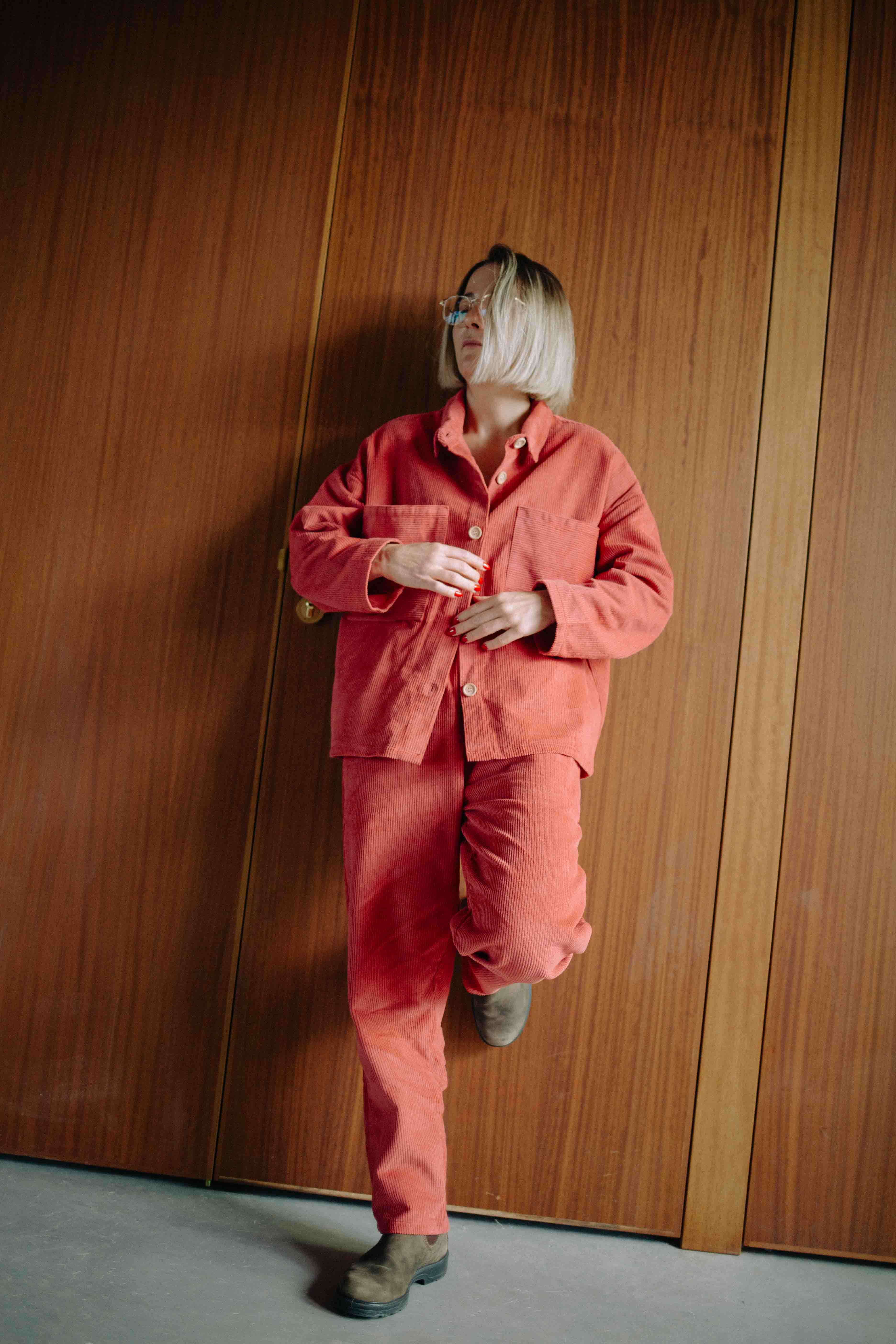 TERRACOTTA CORDUROY SET WOMAN