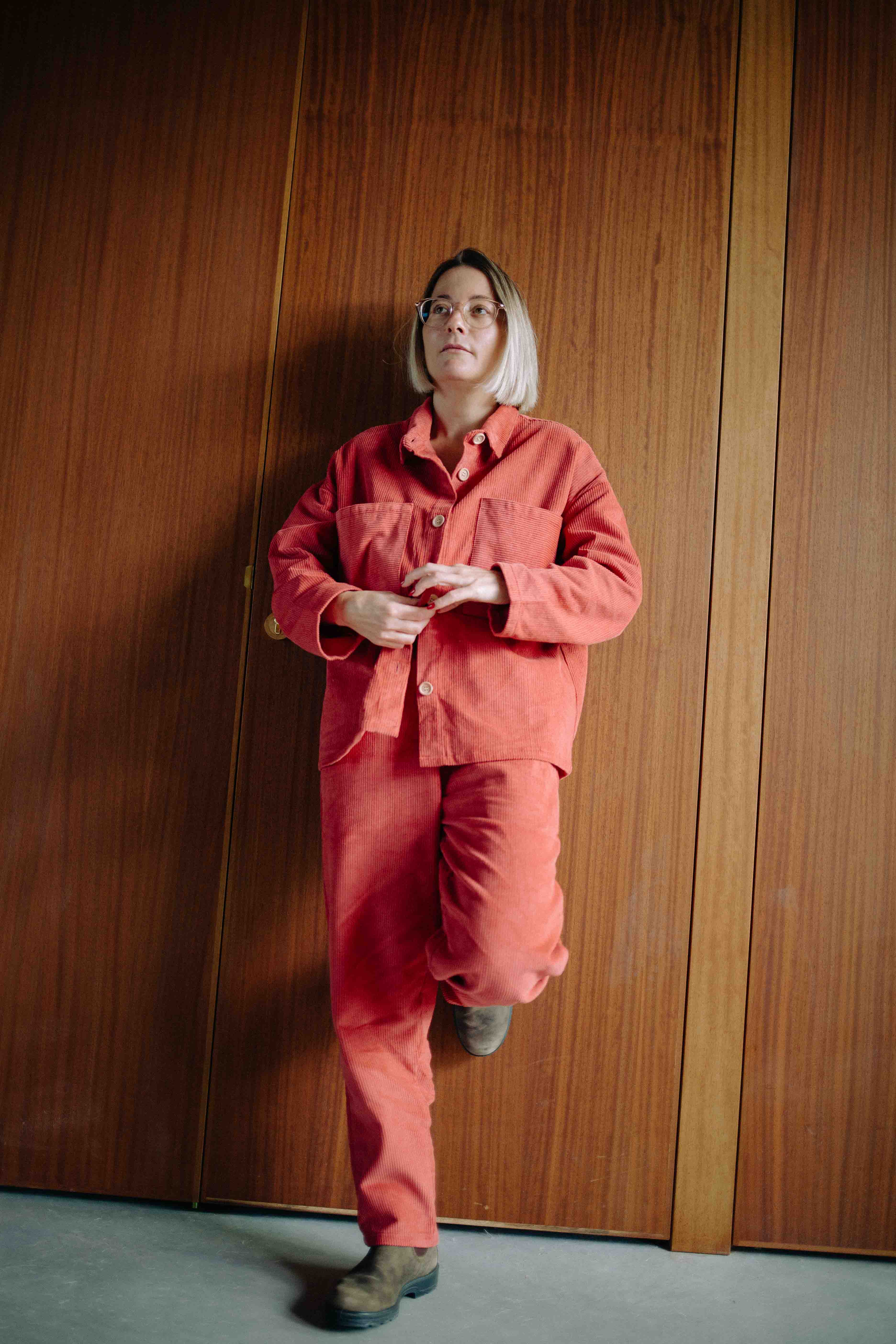 TERRACOTTA CORDUROY SET WOMAN