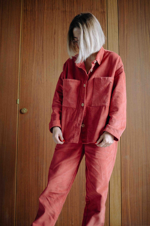 TERRACOTTA CORDUROY SET WOMAN