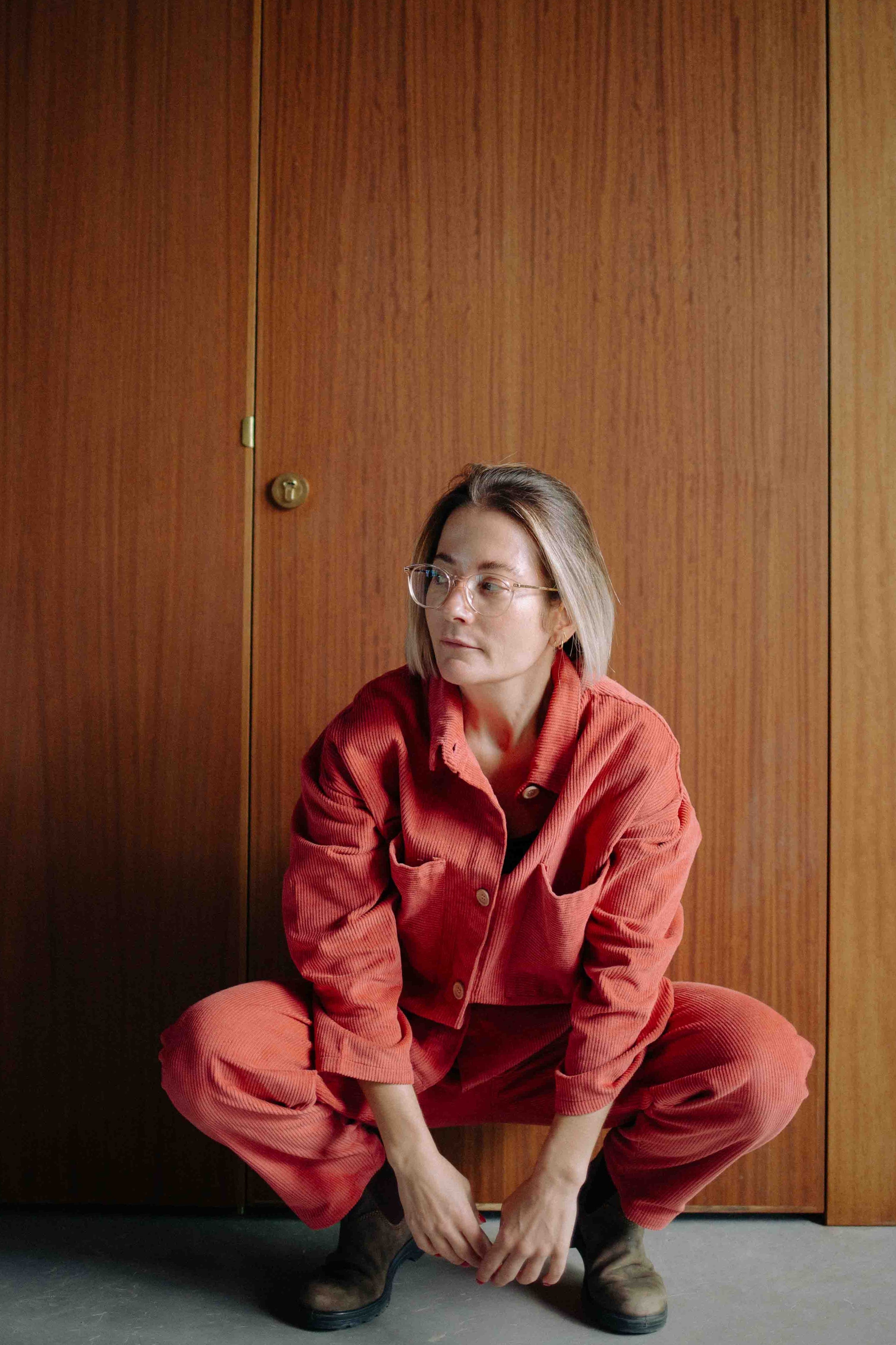 TERRACOTTA CORDUROY SET WOMAN