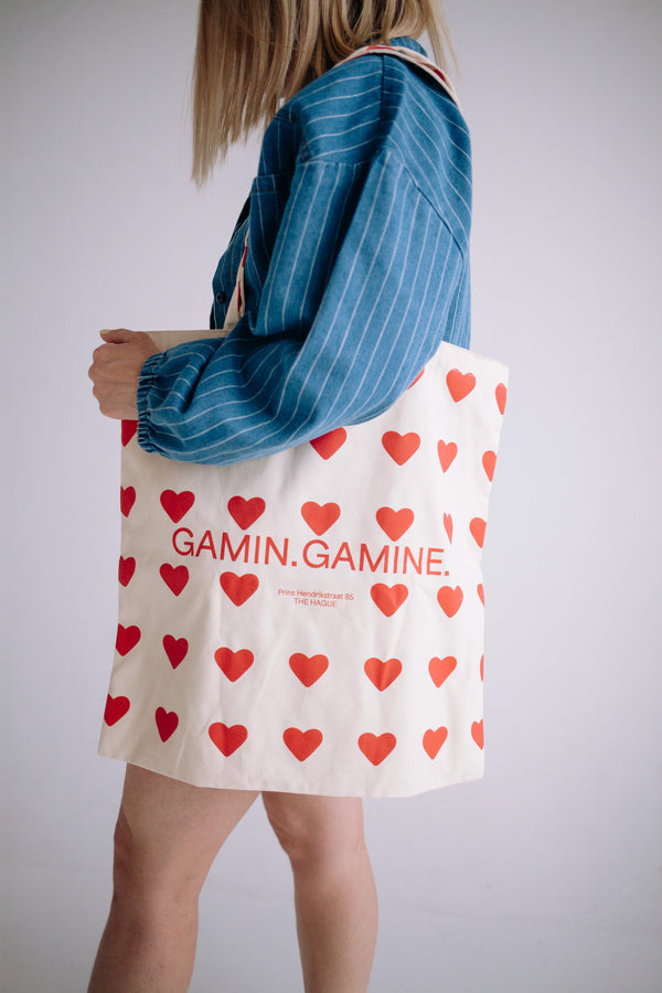 WHITE GG. NEW LOVE TOTE BAG