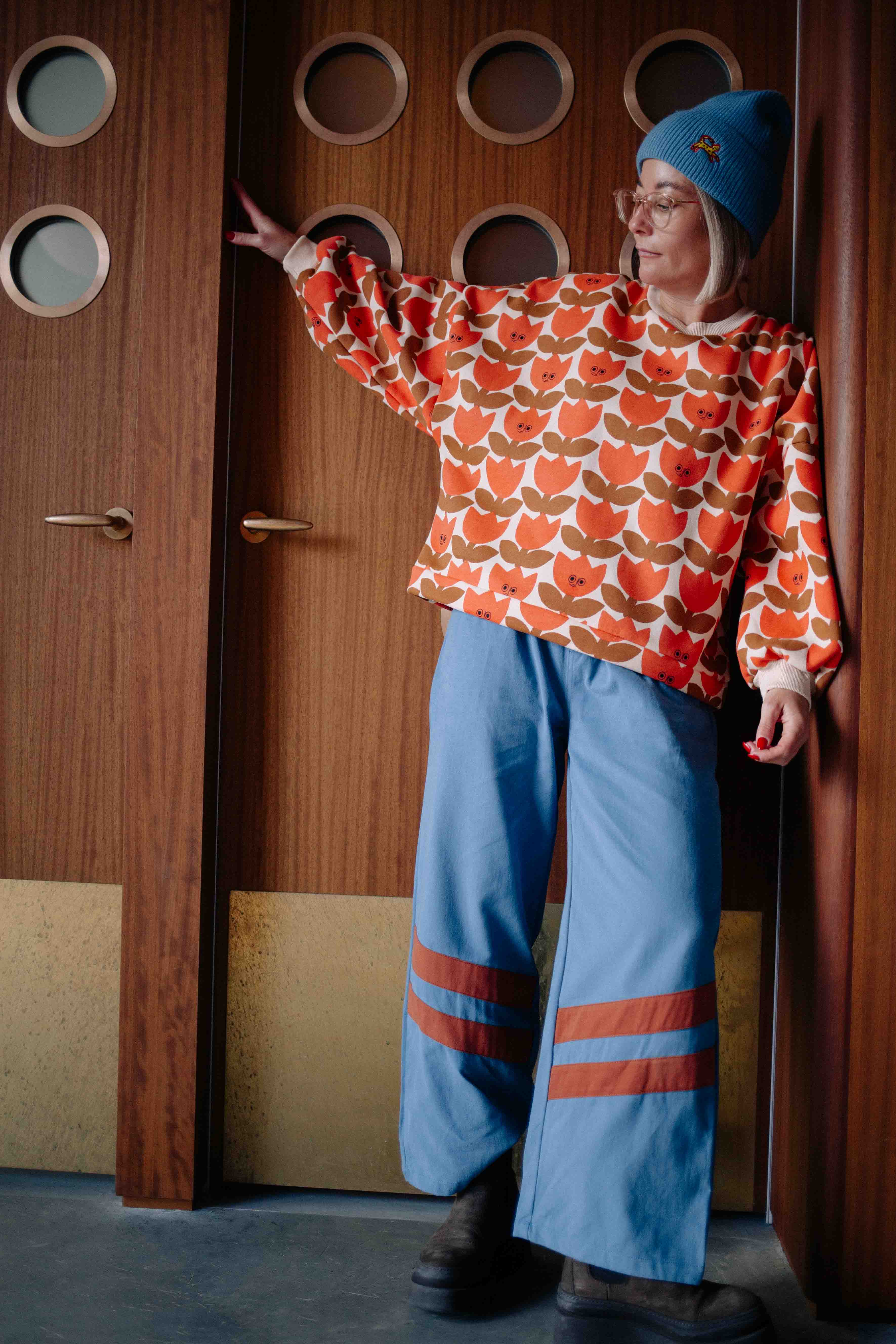 BLUE LEOPARD BEANIE ADULT