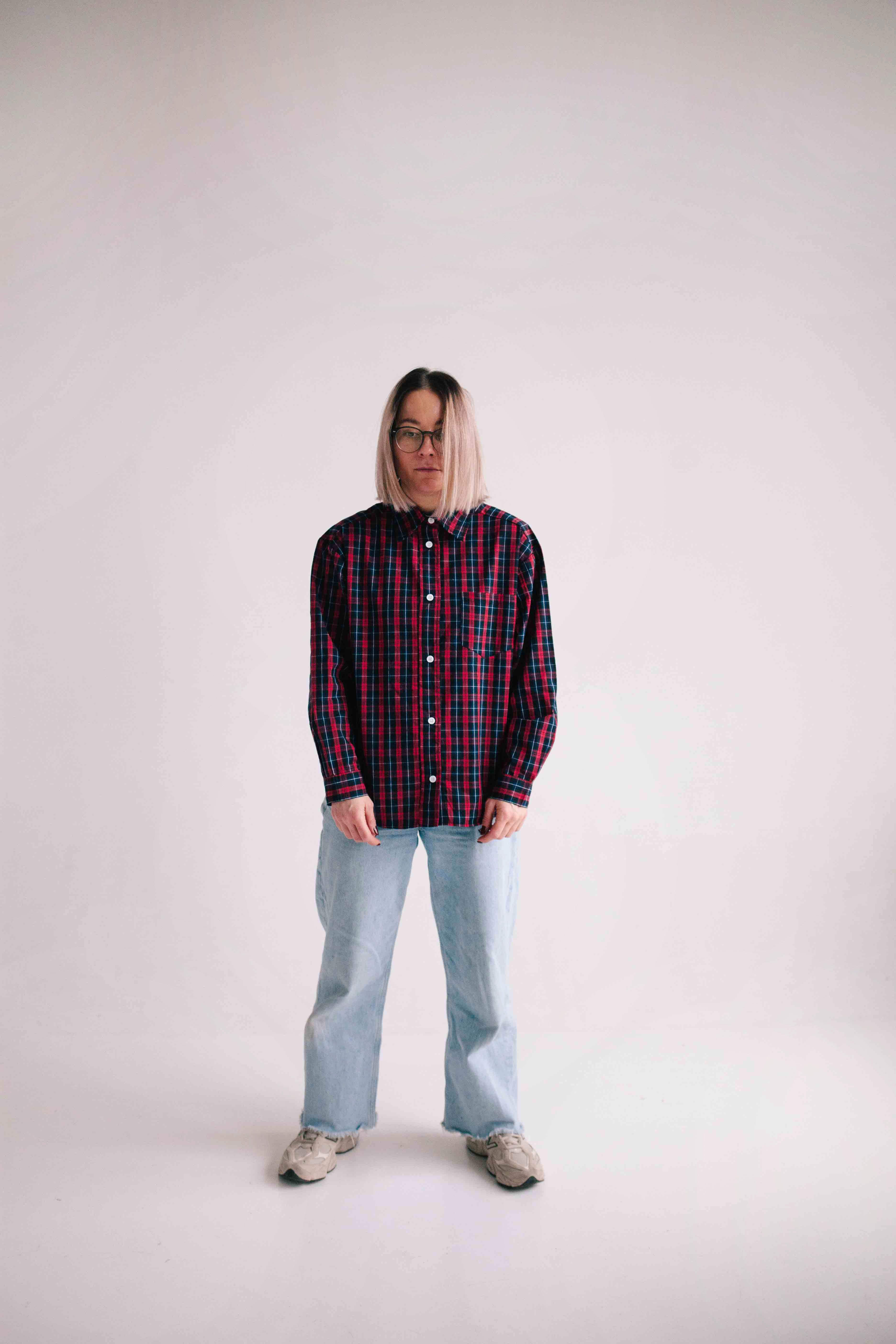 BLOUSE VICHY ROUGE FEMME