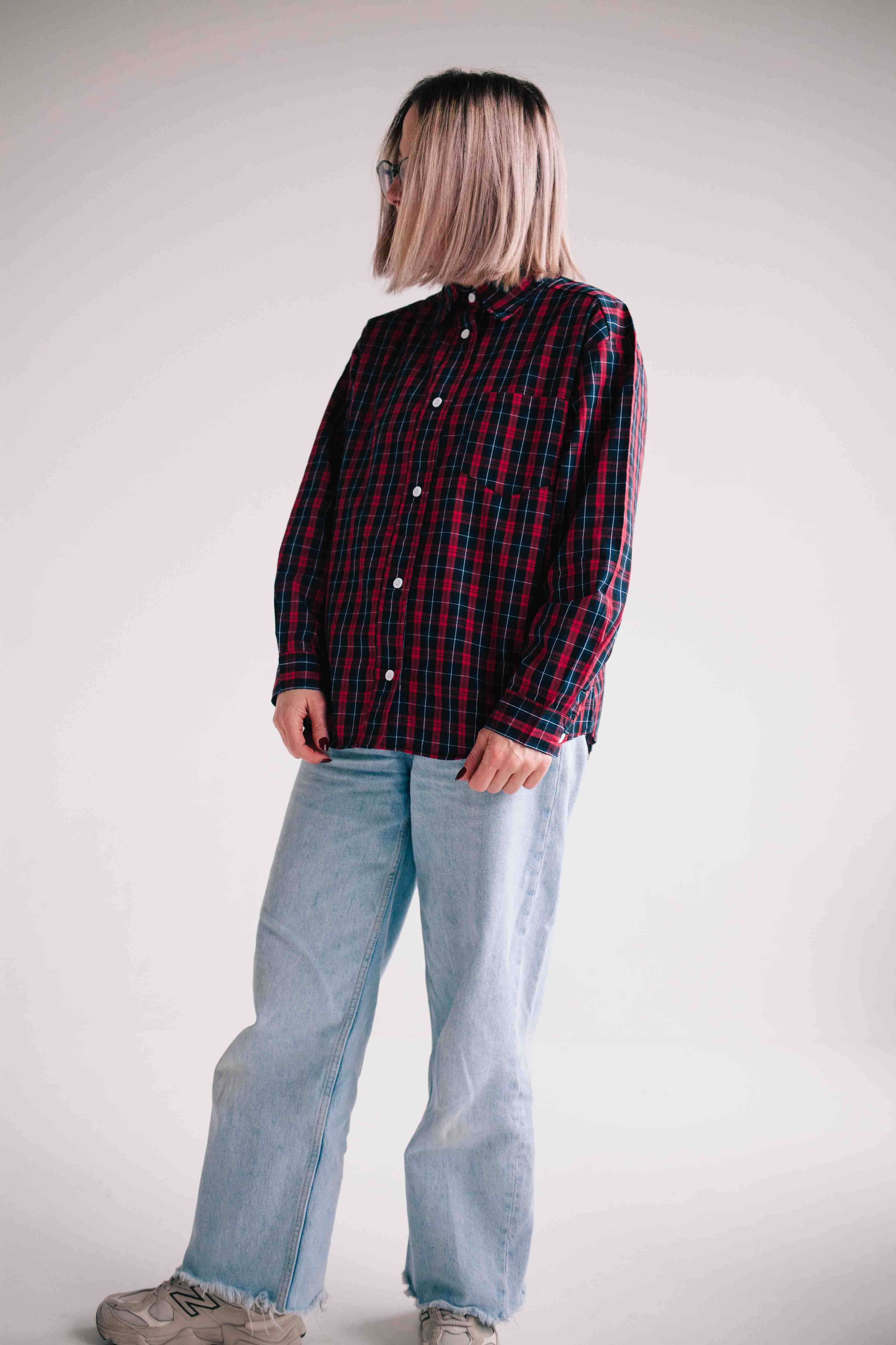 BLOUSE VICHY ROUGE FEMME