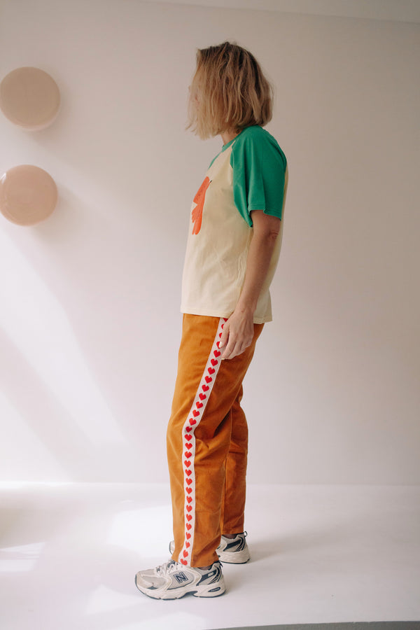 PANTALON LOVE LINE MARRON FEMME
