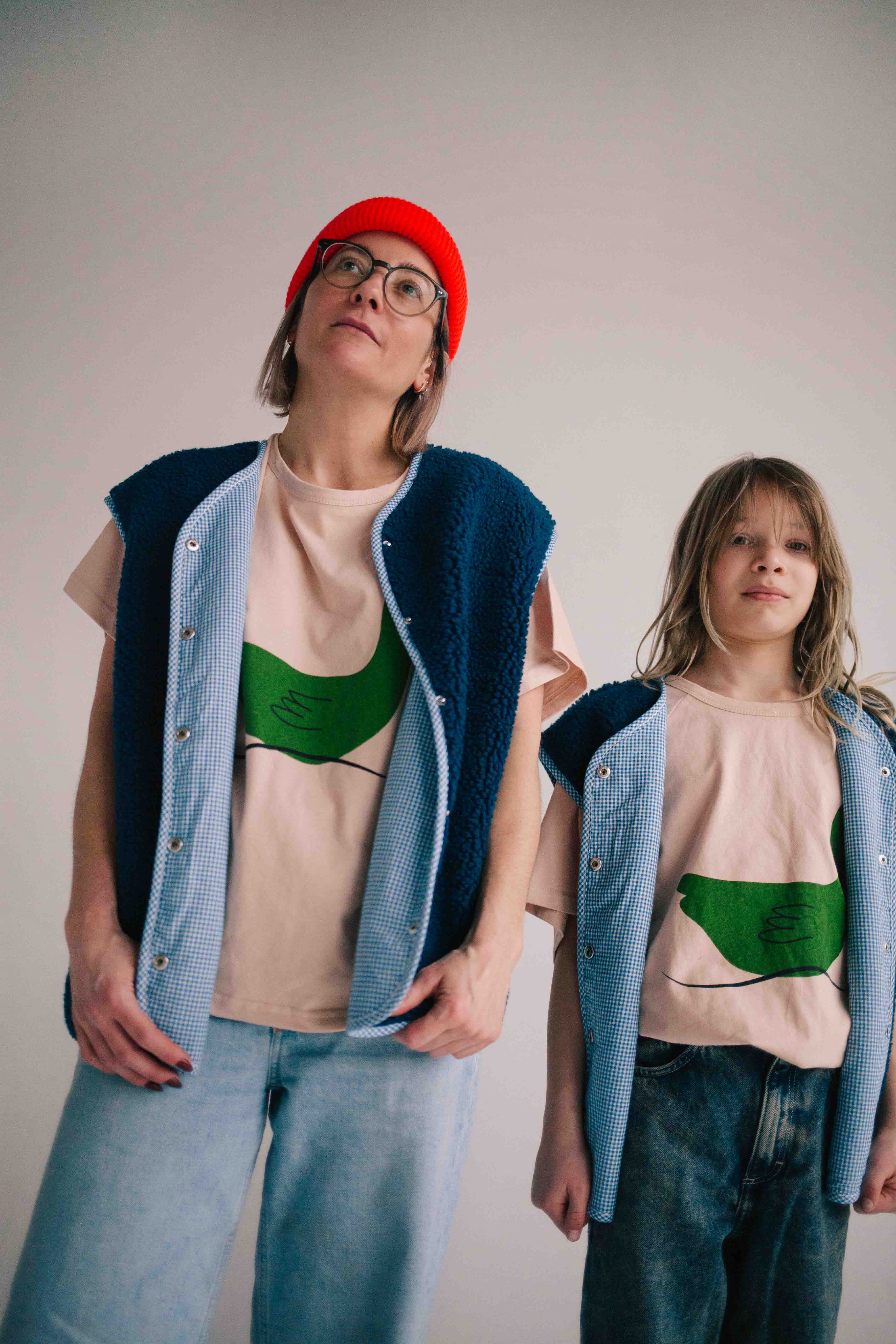 BLUE VICHY WAISTCOAT WOMAN