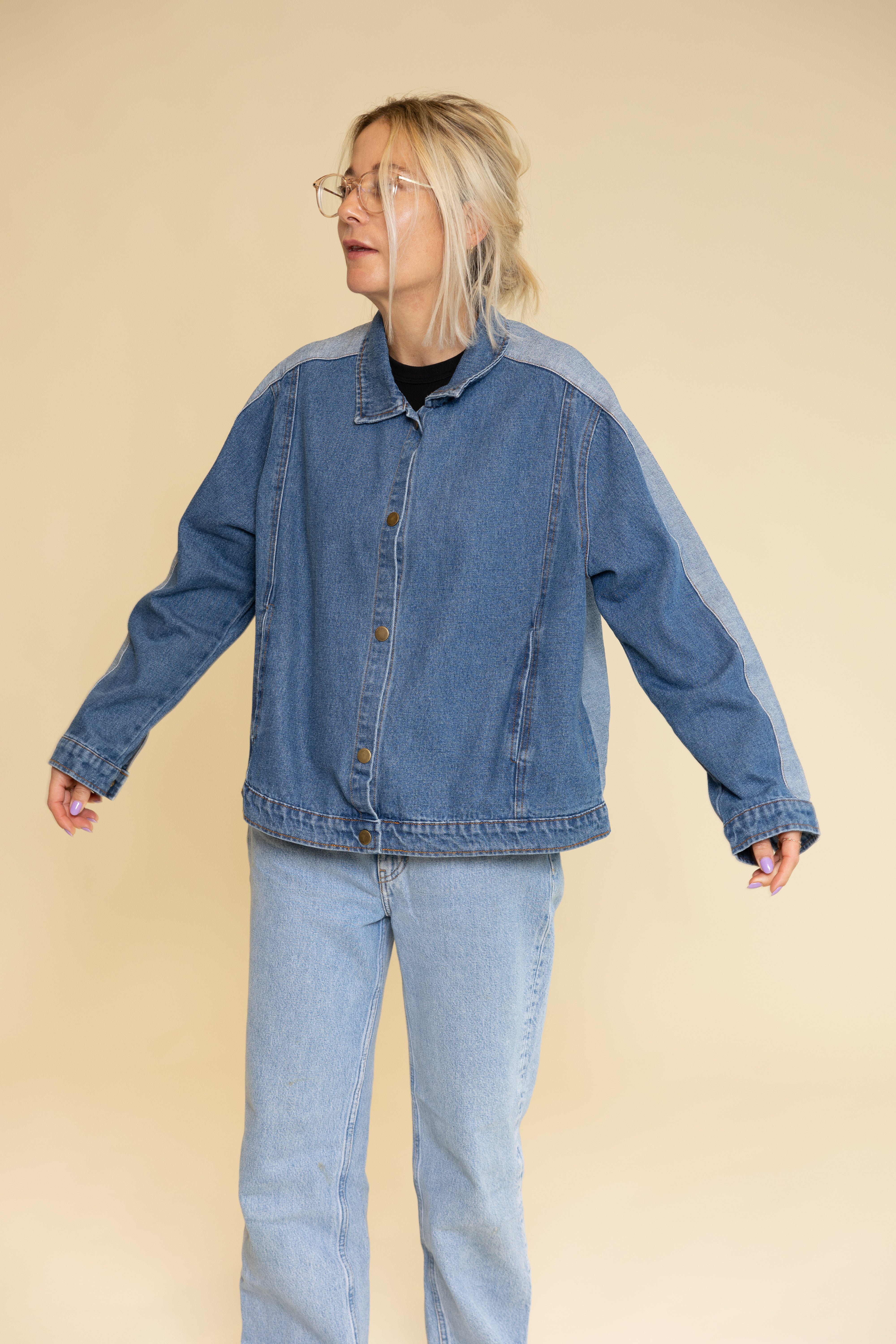 DENIM JACKET BI-COLOR WOMAN
