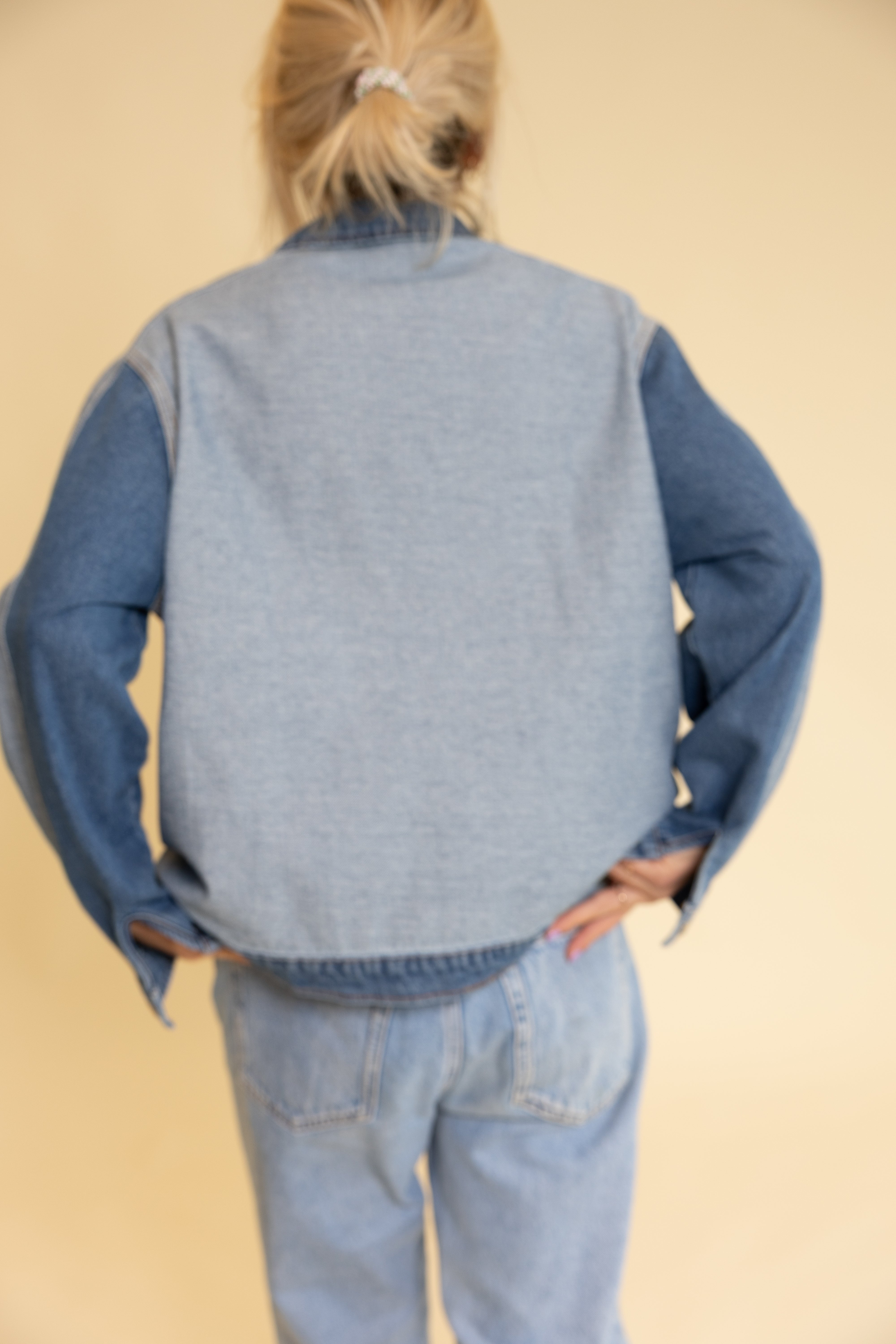 DENIM JACKET BI-COLOR WOMAN