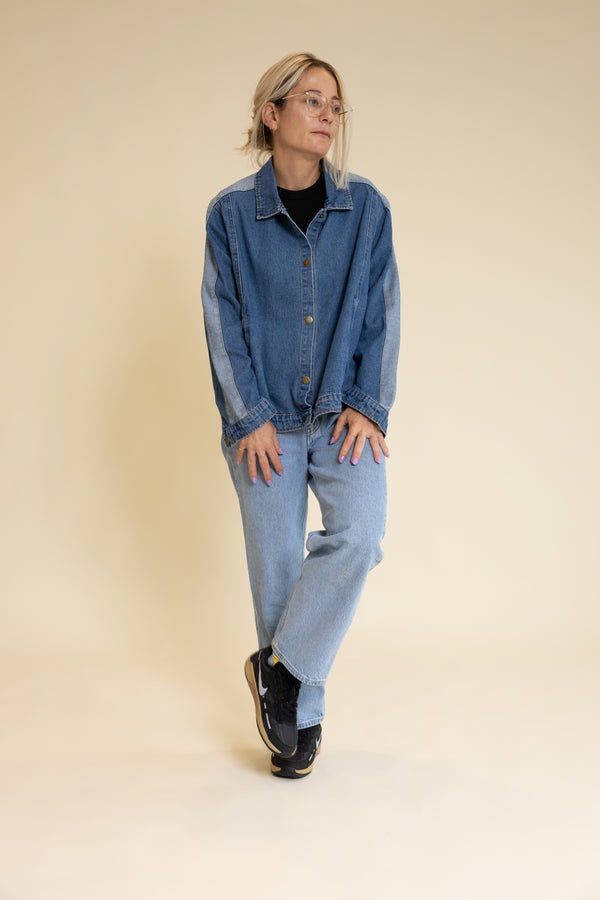 DENIM JACKET BI-COLOR WOMAN