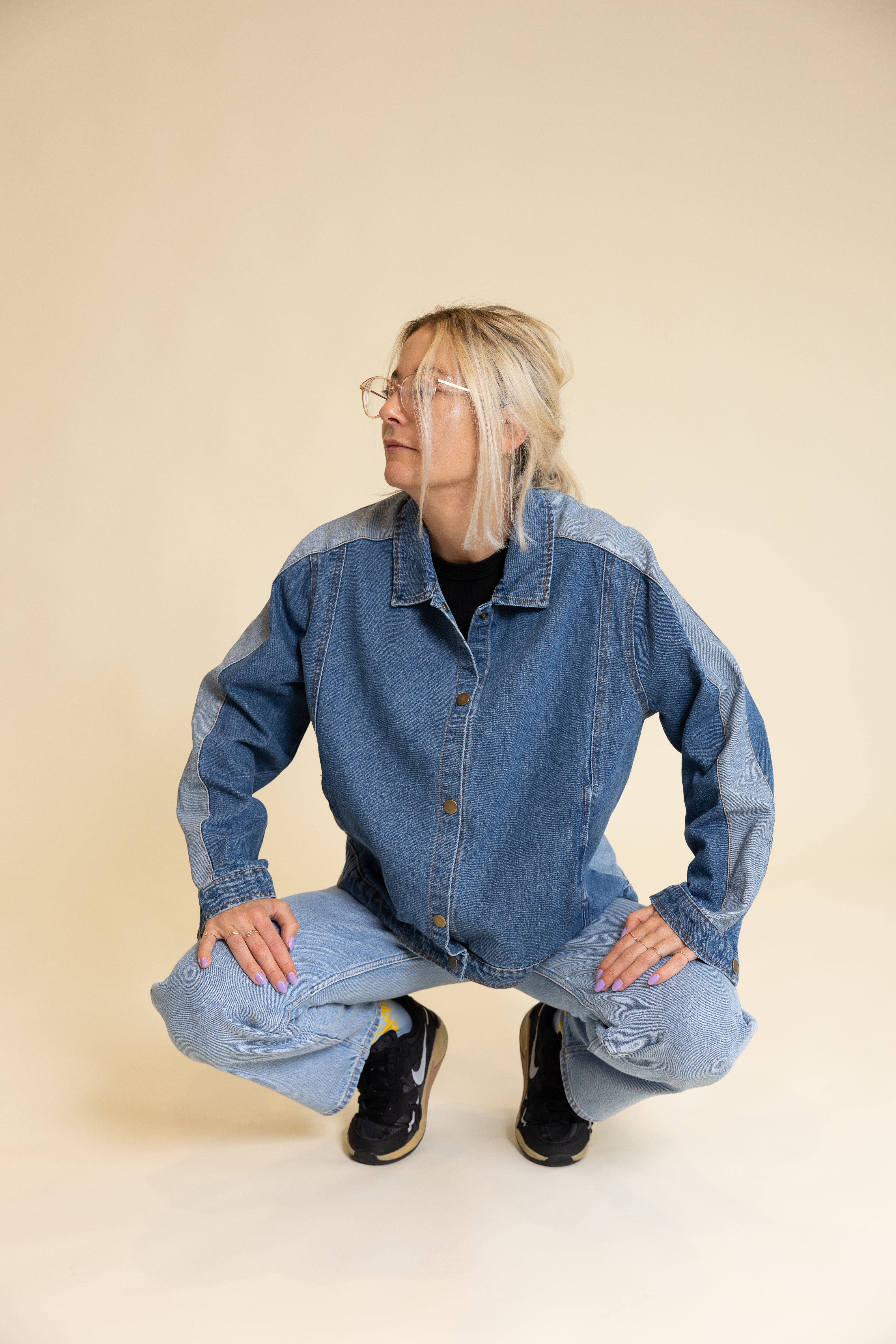 DENIM JACKET BI-COLOR WOMAN