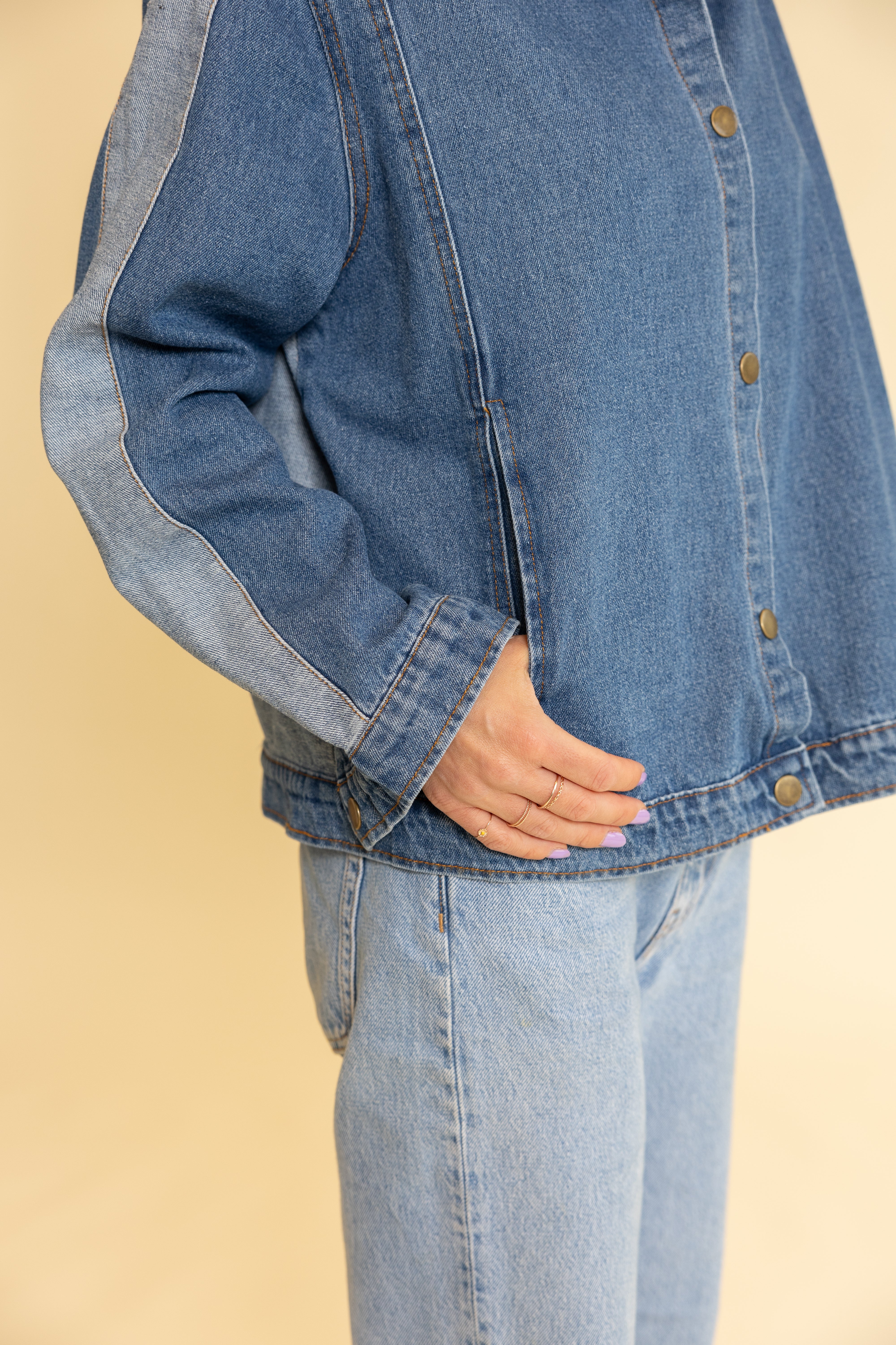DENIM JACKET BI-COLOR WOMAN