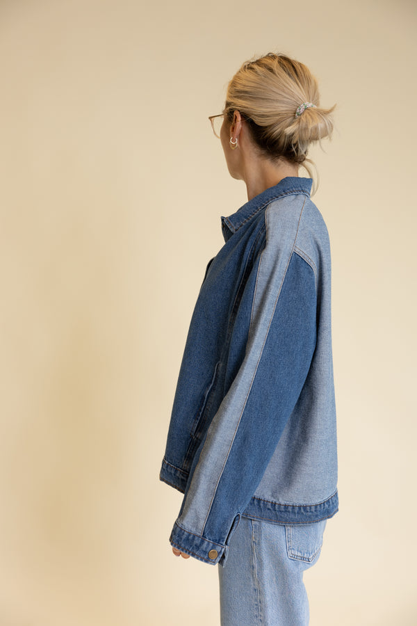 DENIM JACKET BI-COLOR WOMAN