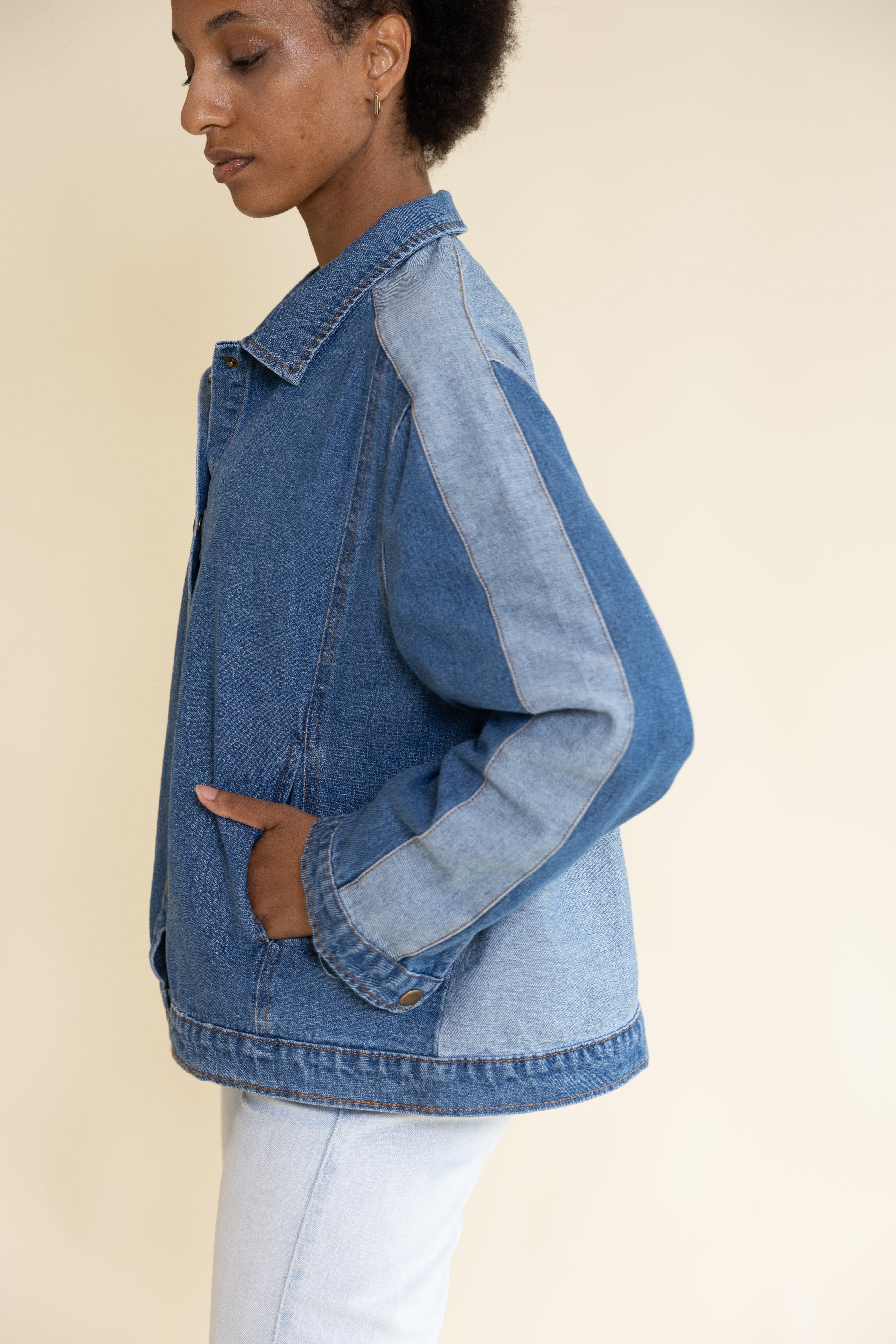 DENIM JACKET BI-COLOR WOMAN