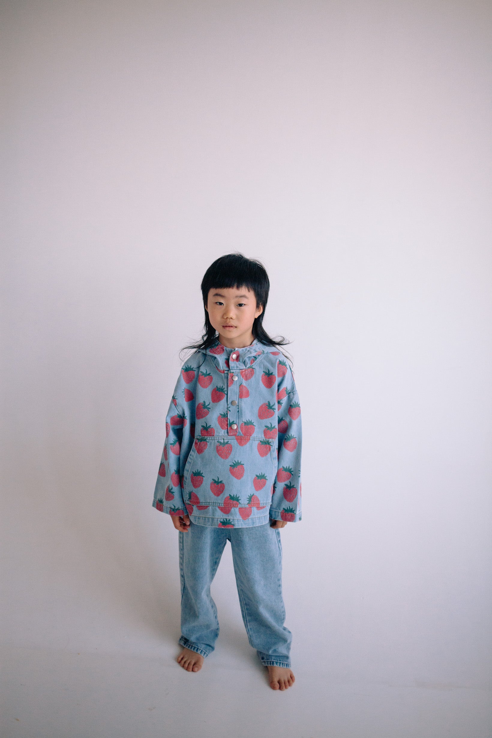 STRAWBERRY DENIM HOODIE