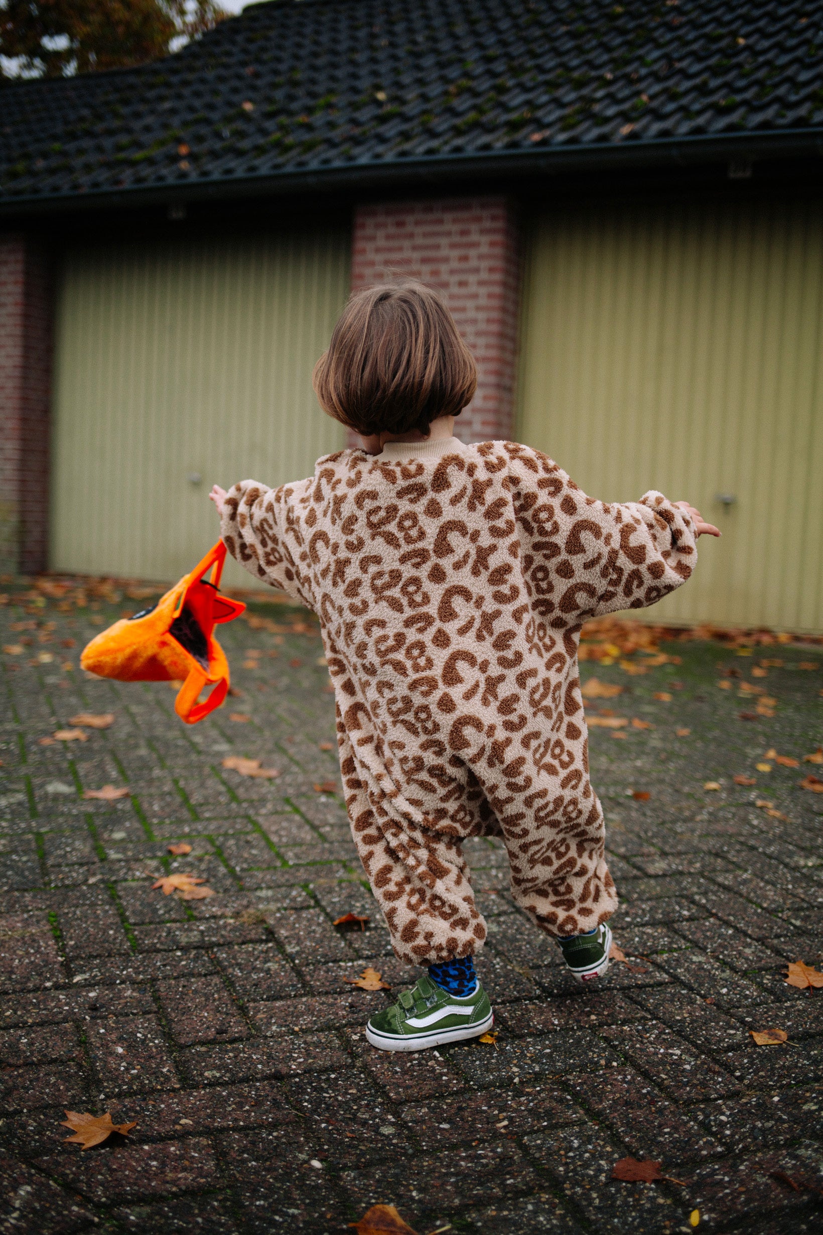 SOFT FLEECE LEOPARD JUMPSUIT