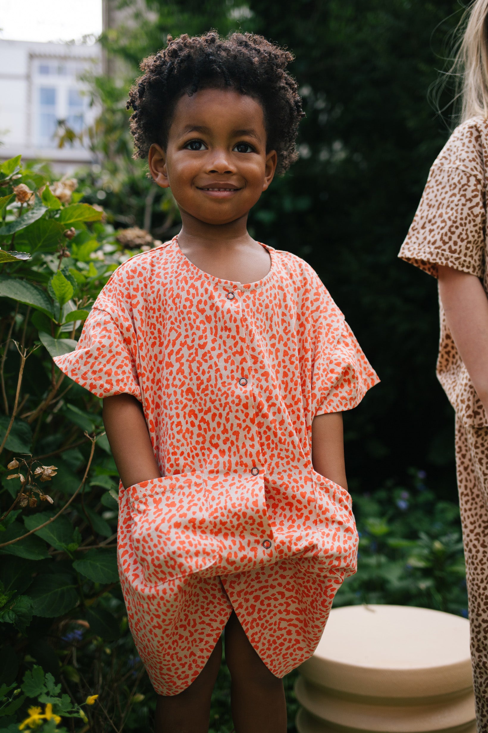 LEOPARD SPRING JUMPSUIT ORANGE