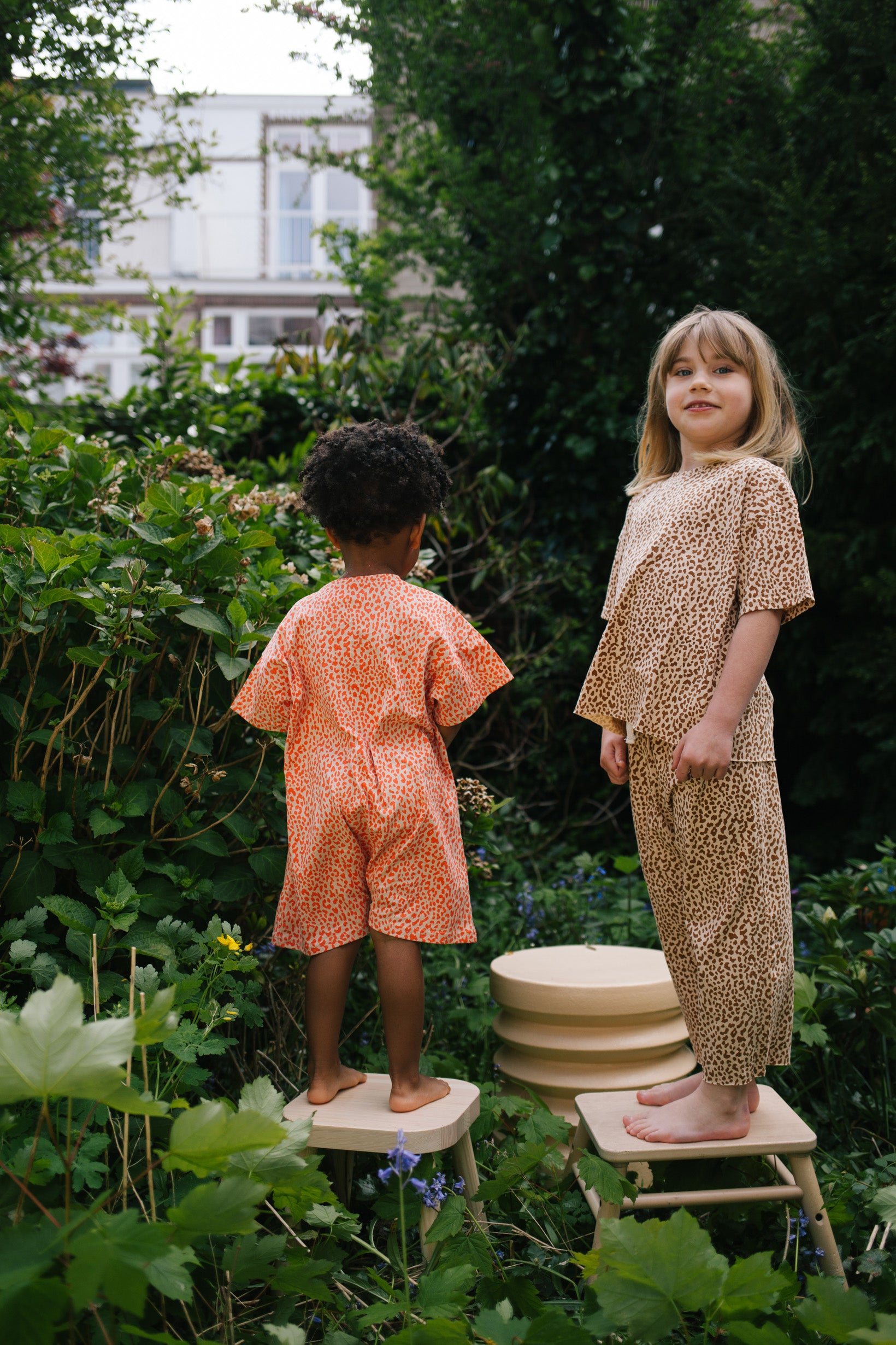 LEOPARD SPRING JUMPSUIT ORANGE