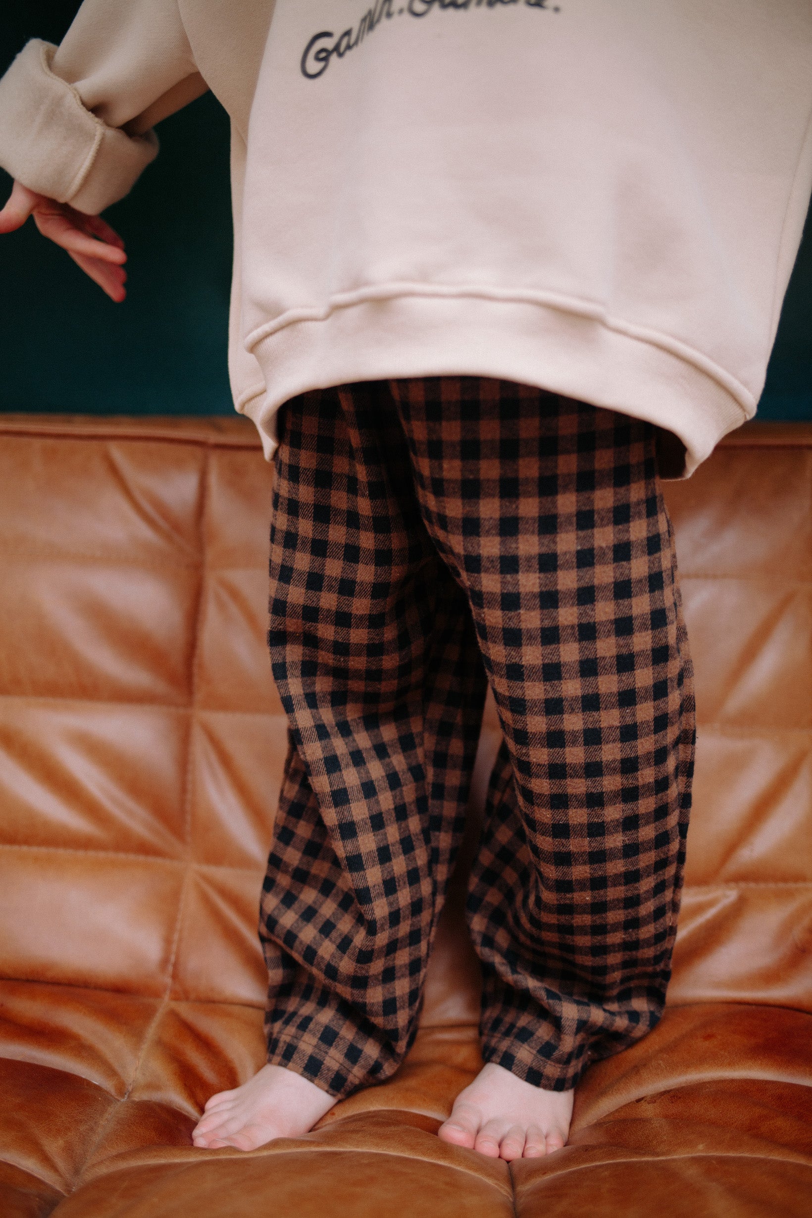PANTALON VICHY MARRON