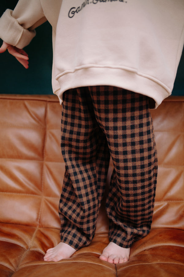PANTALON VICHY MARRON