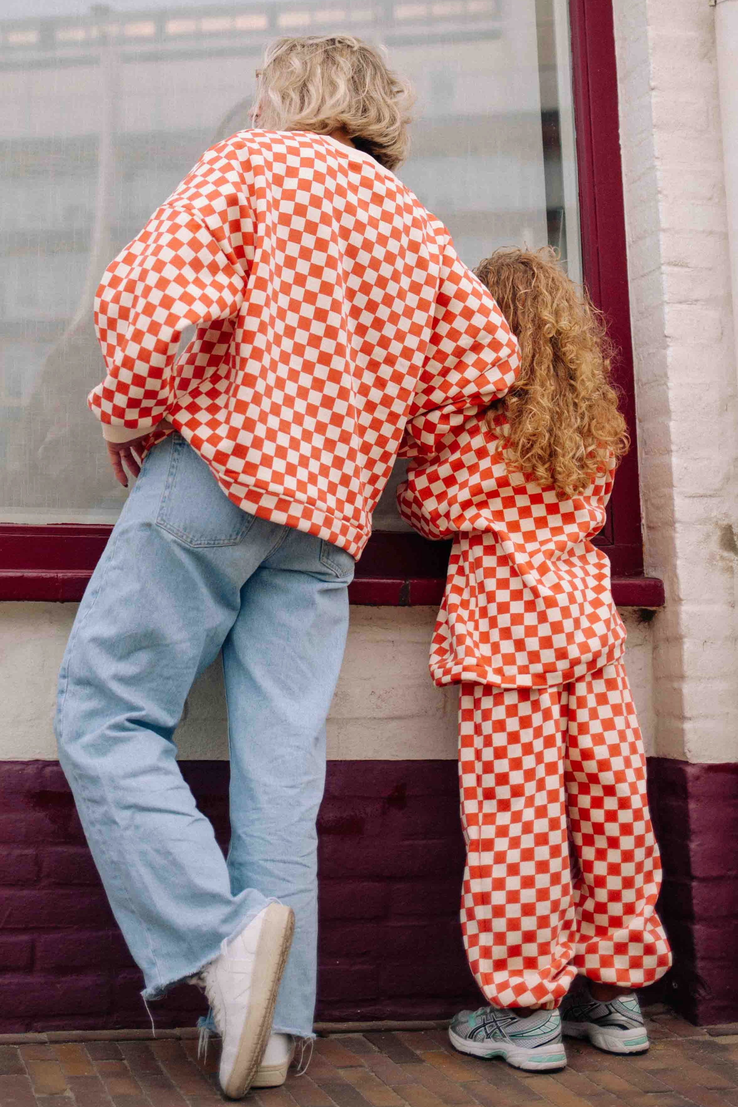 ENSEMBLE CHECKERS ORANGE FEMME